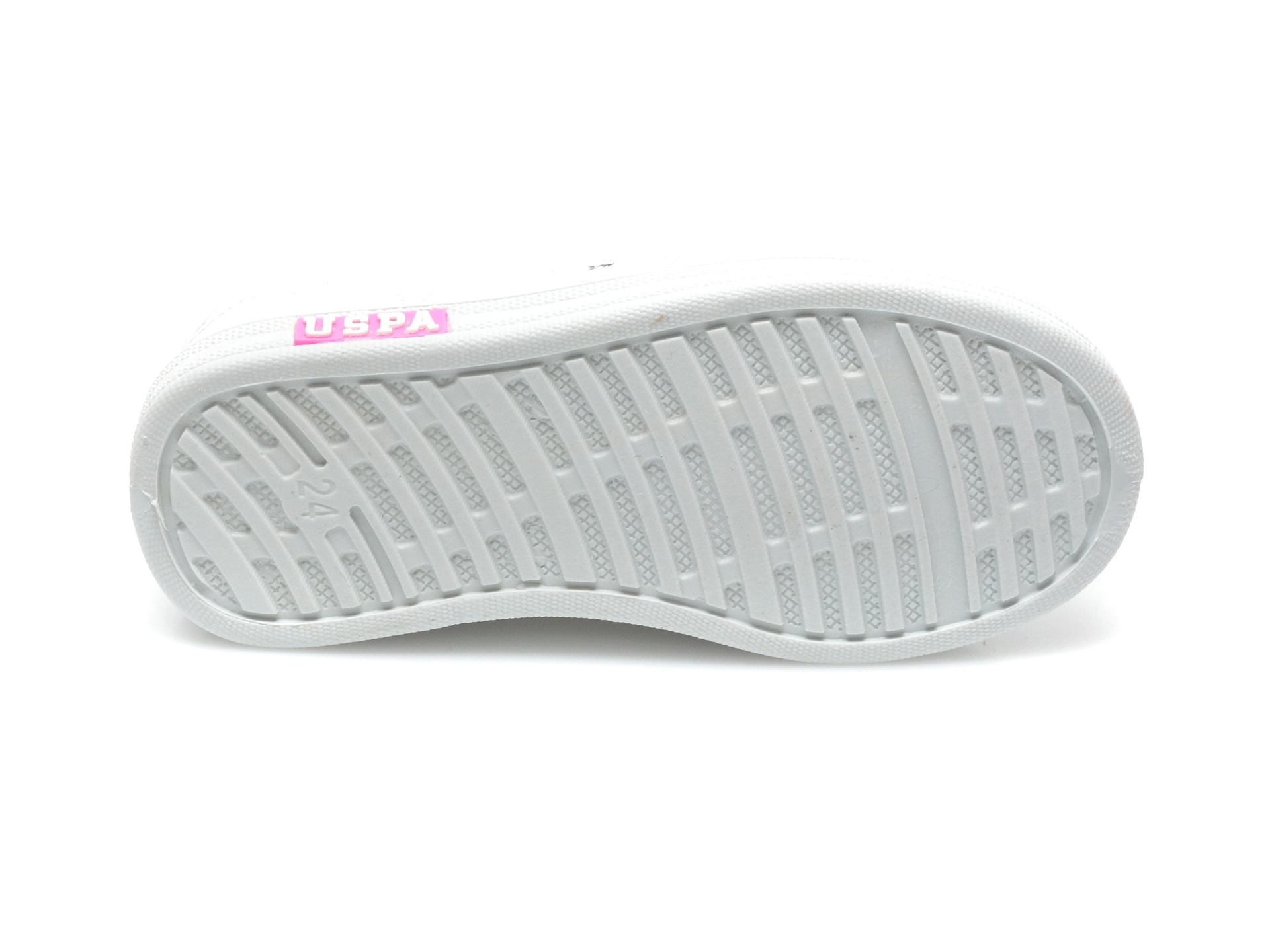Pantofi sport US POLO ASSN albi, CAME1FX, din piele ecologica - 7