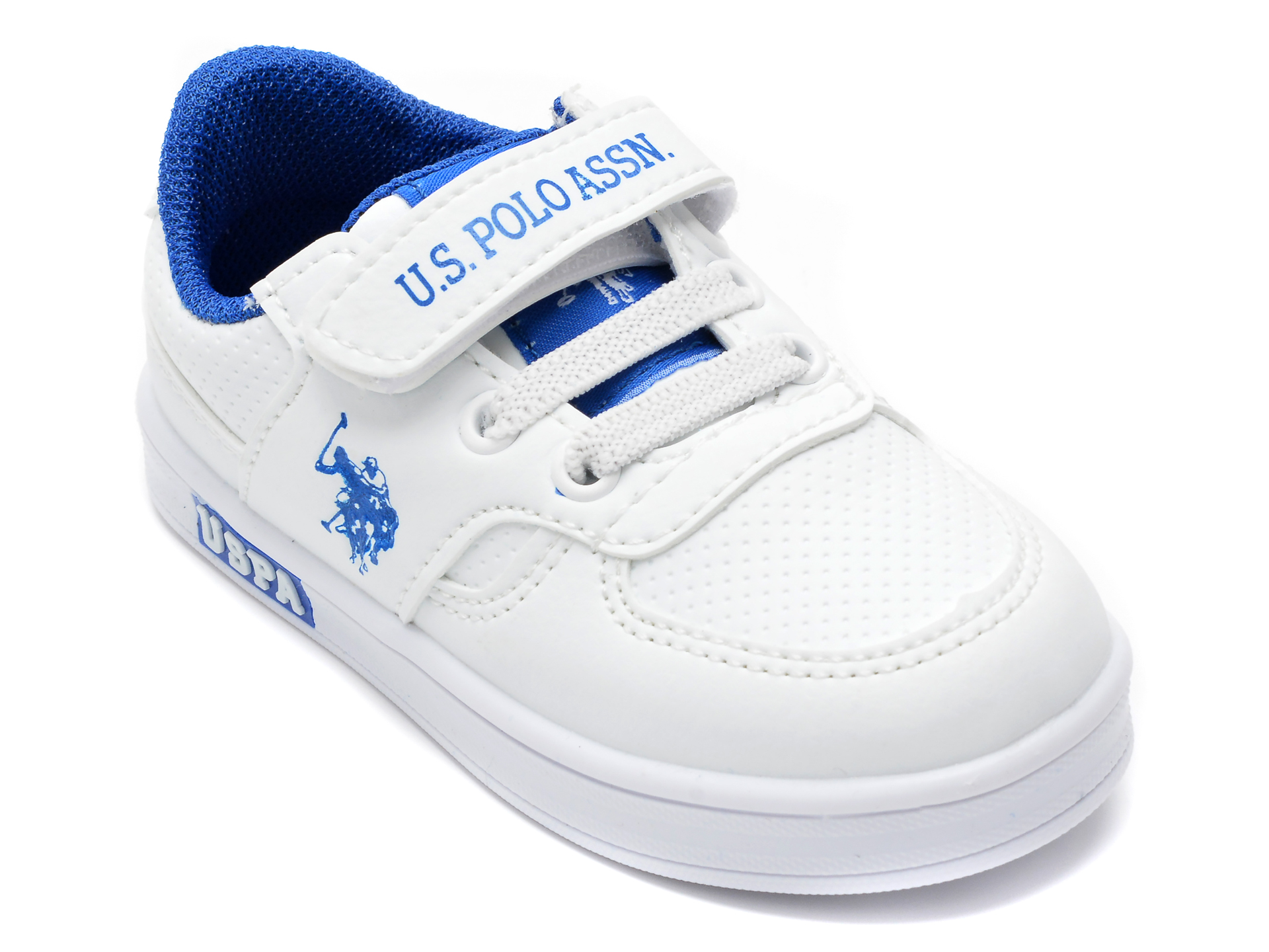 Pantofi sport US POLO ASSN albi, CAME2FX, din piele ecologica imagine reduceri black friday 2021 /copii/incaltaminte