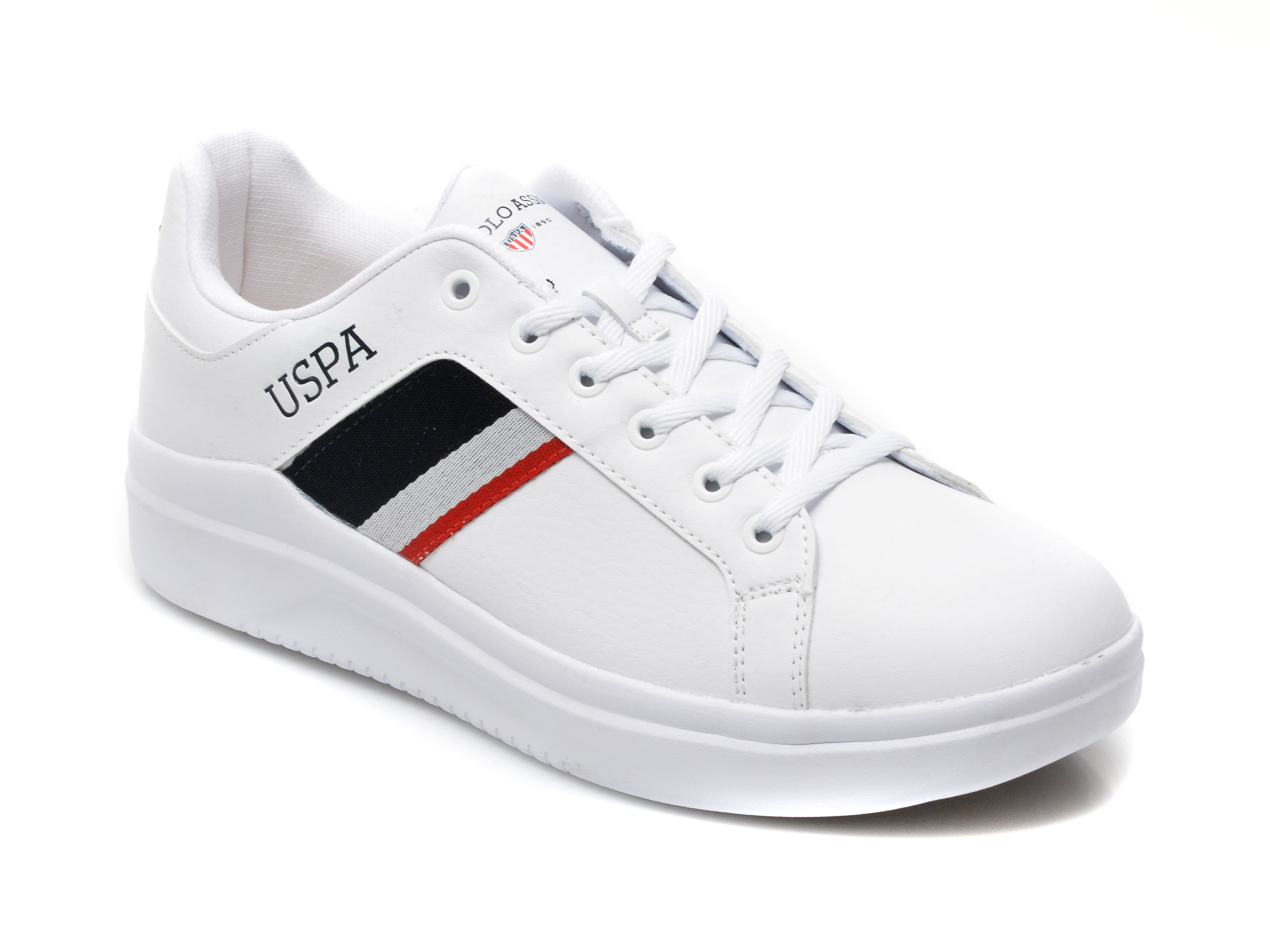 Pantofi sport US POLO ASSN albi, CAMEL, din piele ecologica 2022 ❤️ Pret Super otter.ro imagine noua 2022