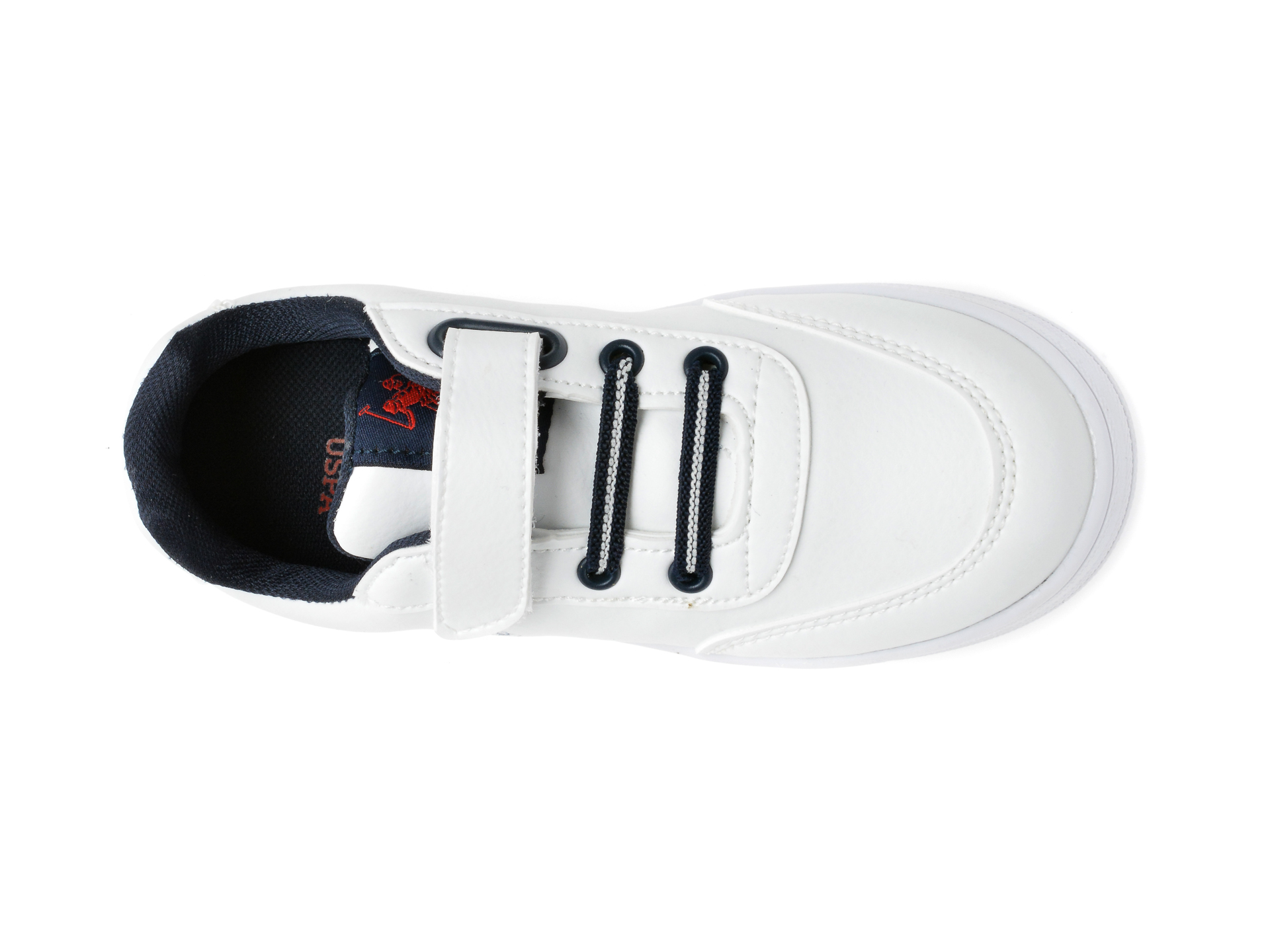 Pantofi sport US POLO ASSN albi, CAMERON WT, din piele ecologica - 6