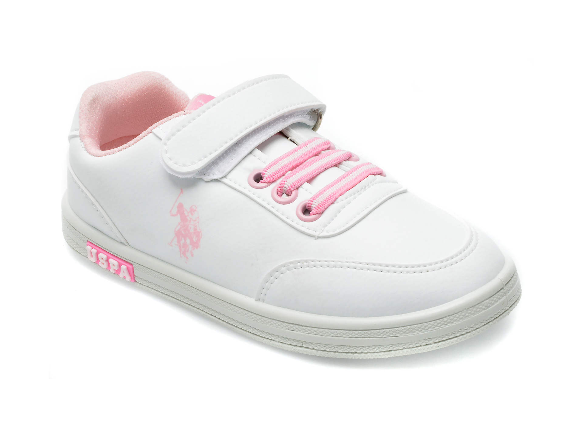Pantofi sport US POLO ASSN albi, CAMWT29, din piele ecologica /copii/incaltaminte