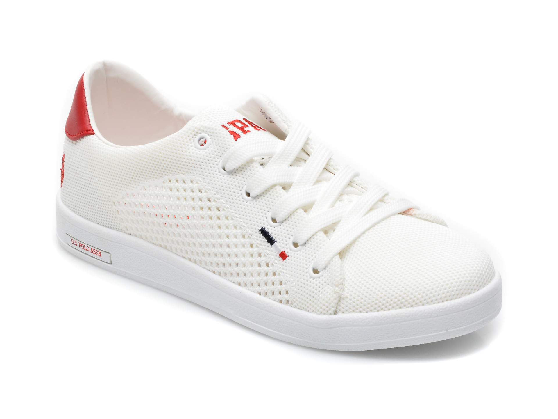 Pantofi sport US POLO ASSN albi, FRAKN1F, din material textil otter.ro