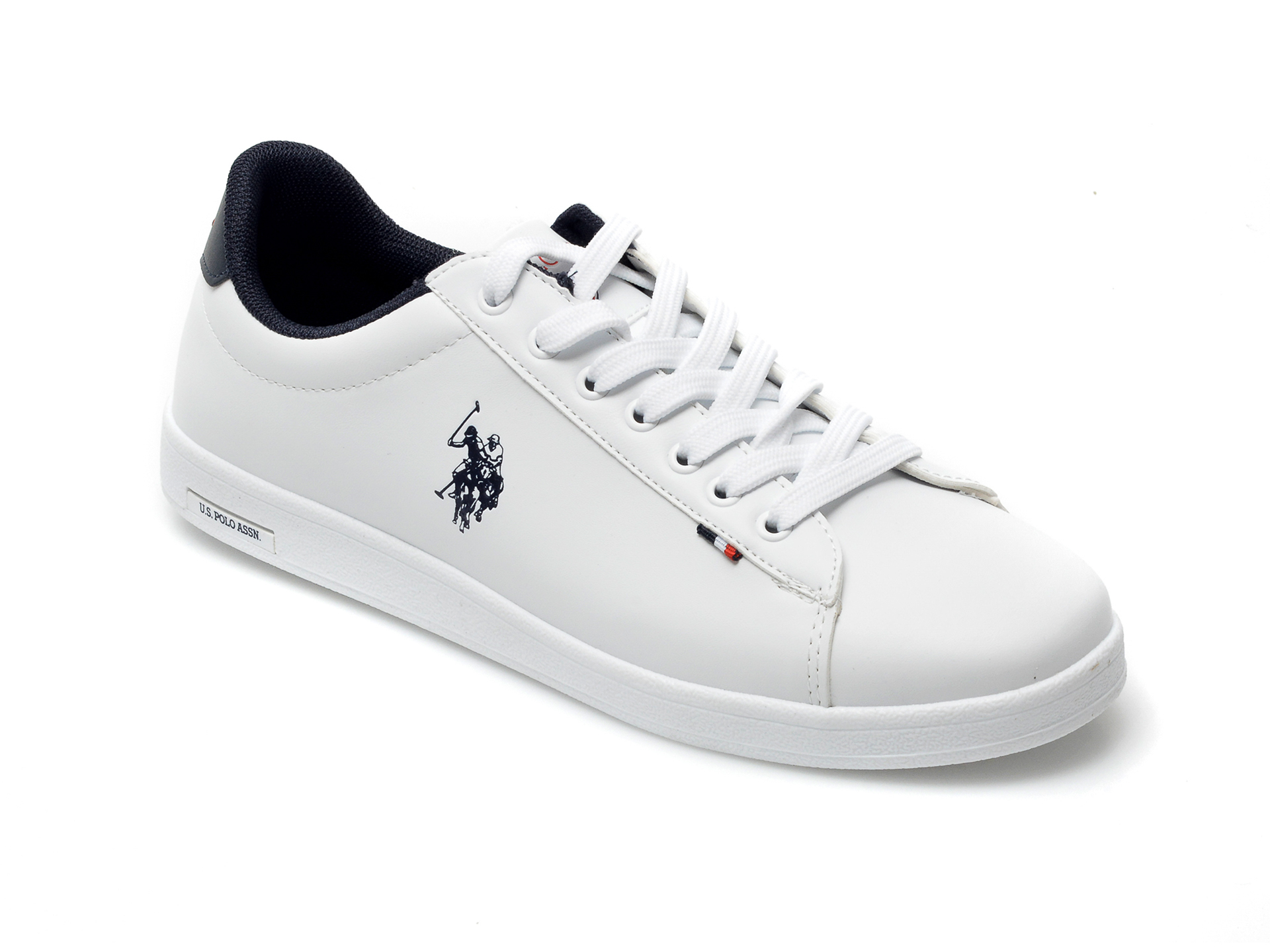 Pantofi sport US POLO ASSN albi, FRAN2FX, din piele ecologica /barbati/pantofi