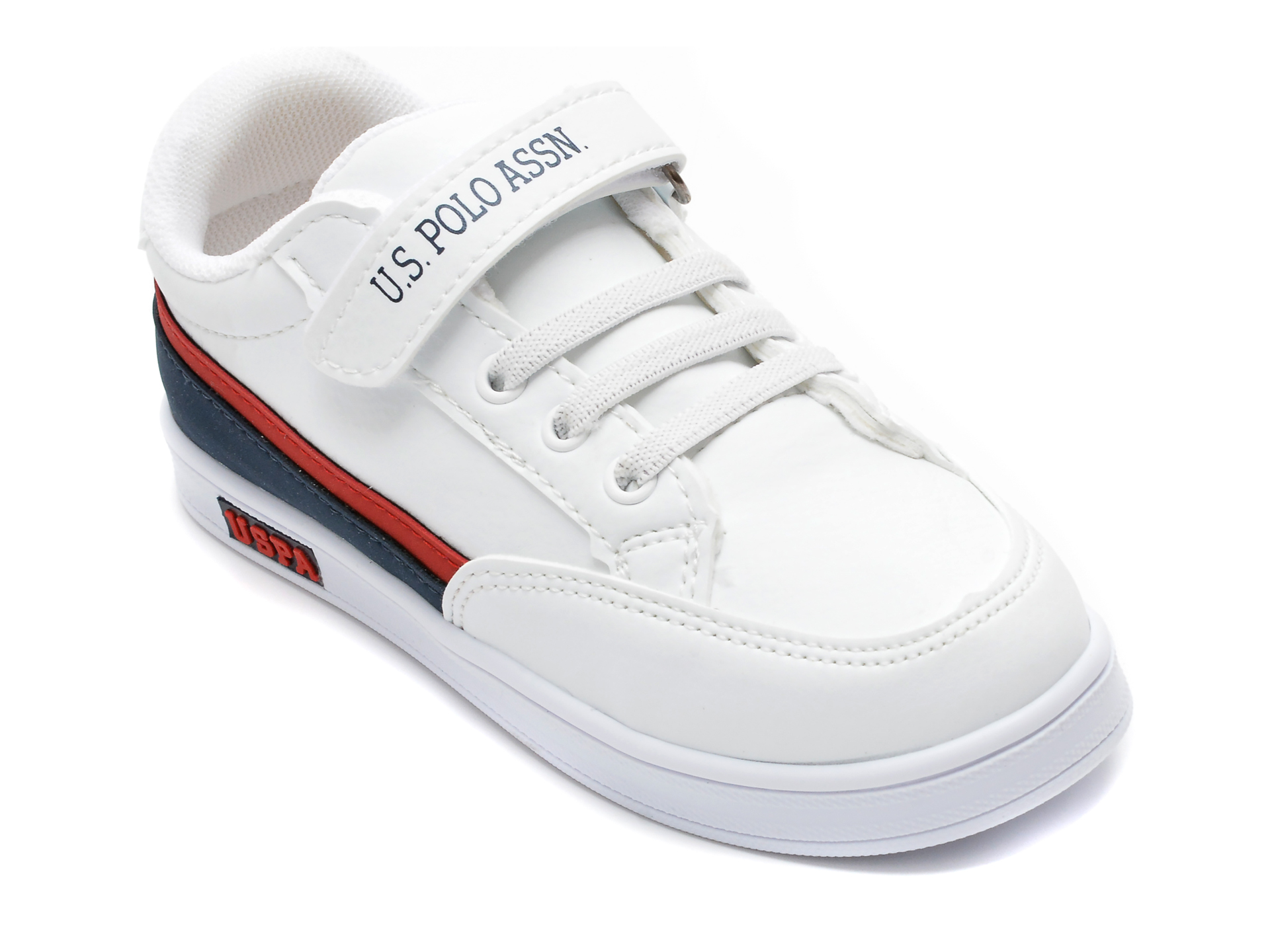 Pantofi sport US POLO ASSN albi, JAMA2FX, din piele ecologica otter.ro