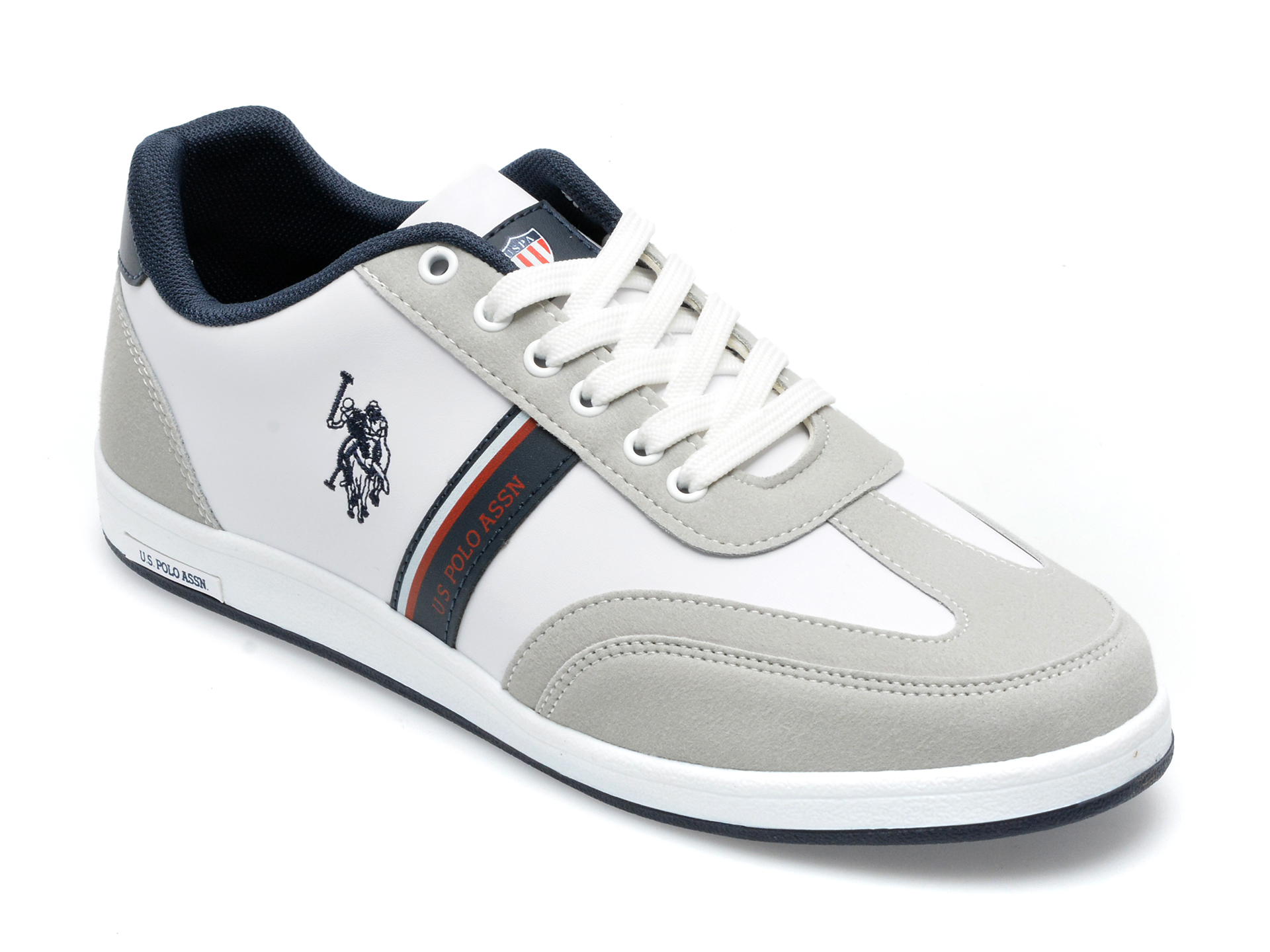 Pantofi sport US POLO ASSN albi, KARWT2P, din piele ecologica /barbati/pantofi imagine noua