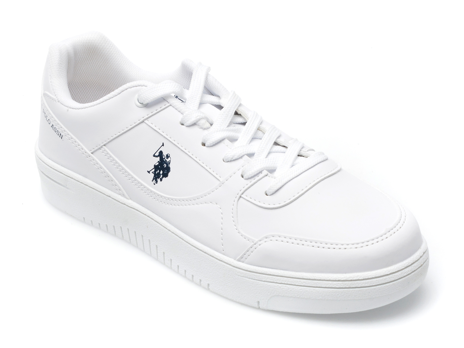 Pantofi sport US POLO ASSN albi, LEE2PE, din piele ecologica