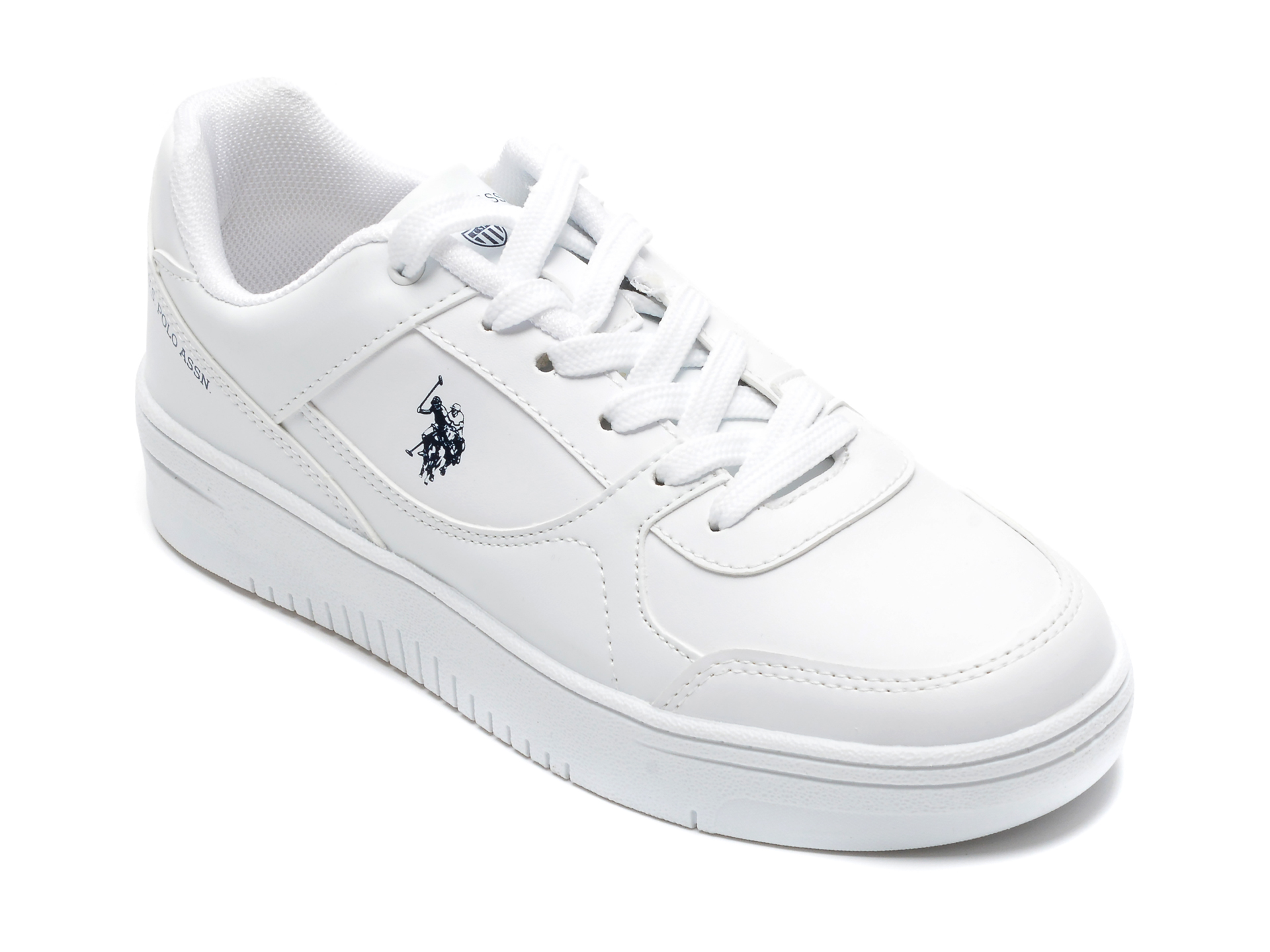 Pantofi sport US POLO ASSN albi, LEEWM2F, din piele ecologica otter.ro otter.ro