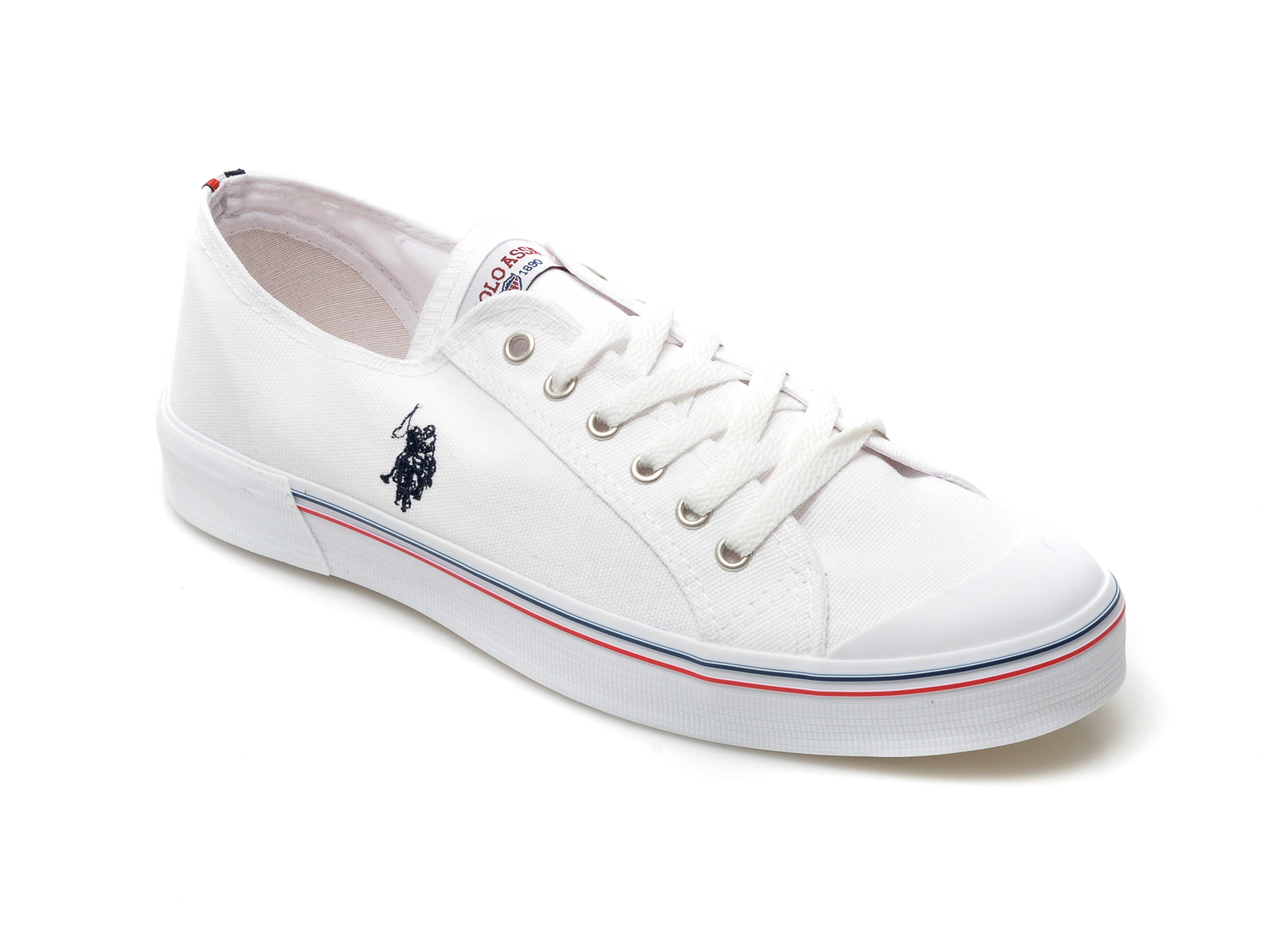 Pantofi sport US POLO ASSN albi, PENE2FX, din material textil otter.ro