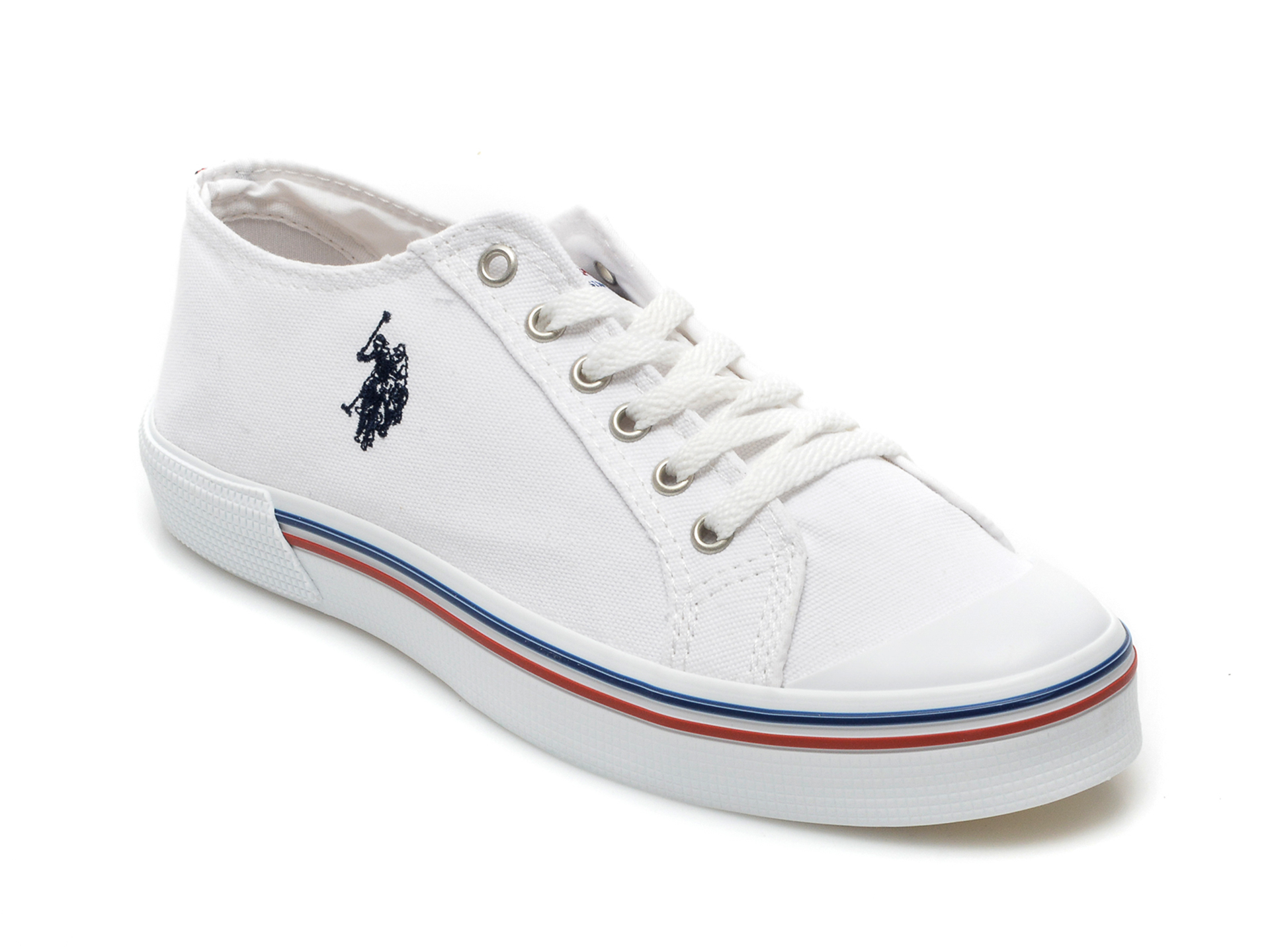 Pantofi sport US POLO ASSN albi, PENE2FX, din material textil otter.ro