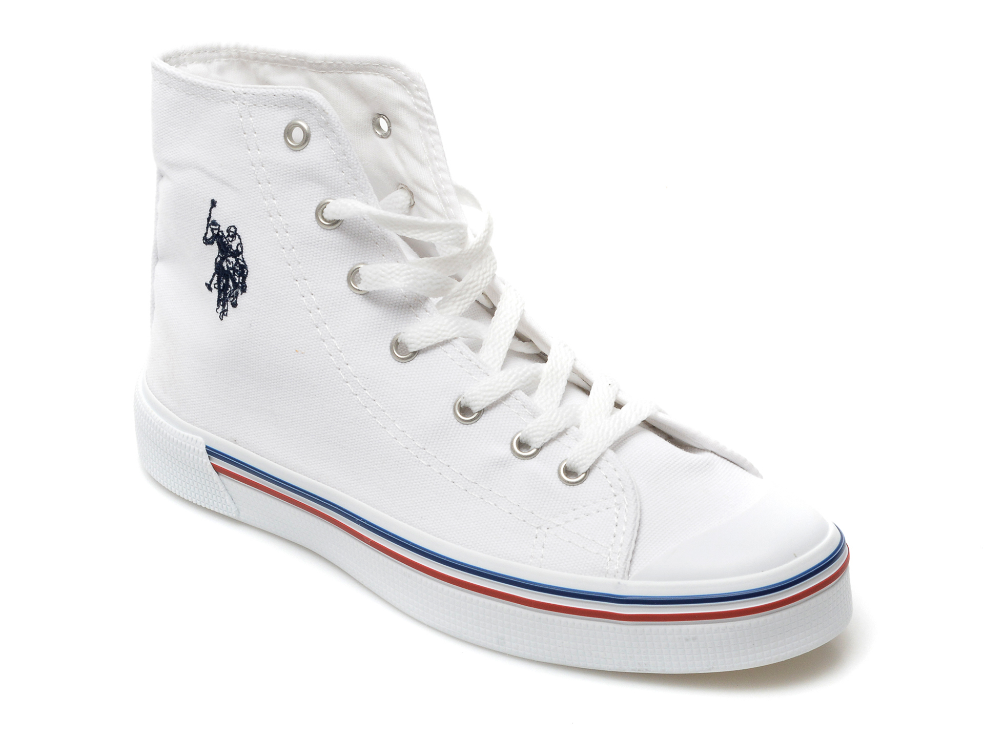 Pantofi sport US POLO ASSN albi, PENHI2F, din material textil /femei/pantofi imagine noua