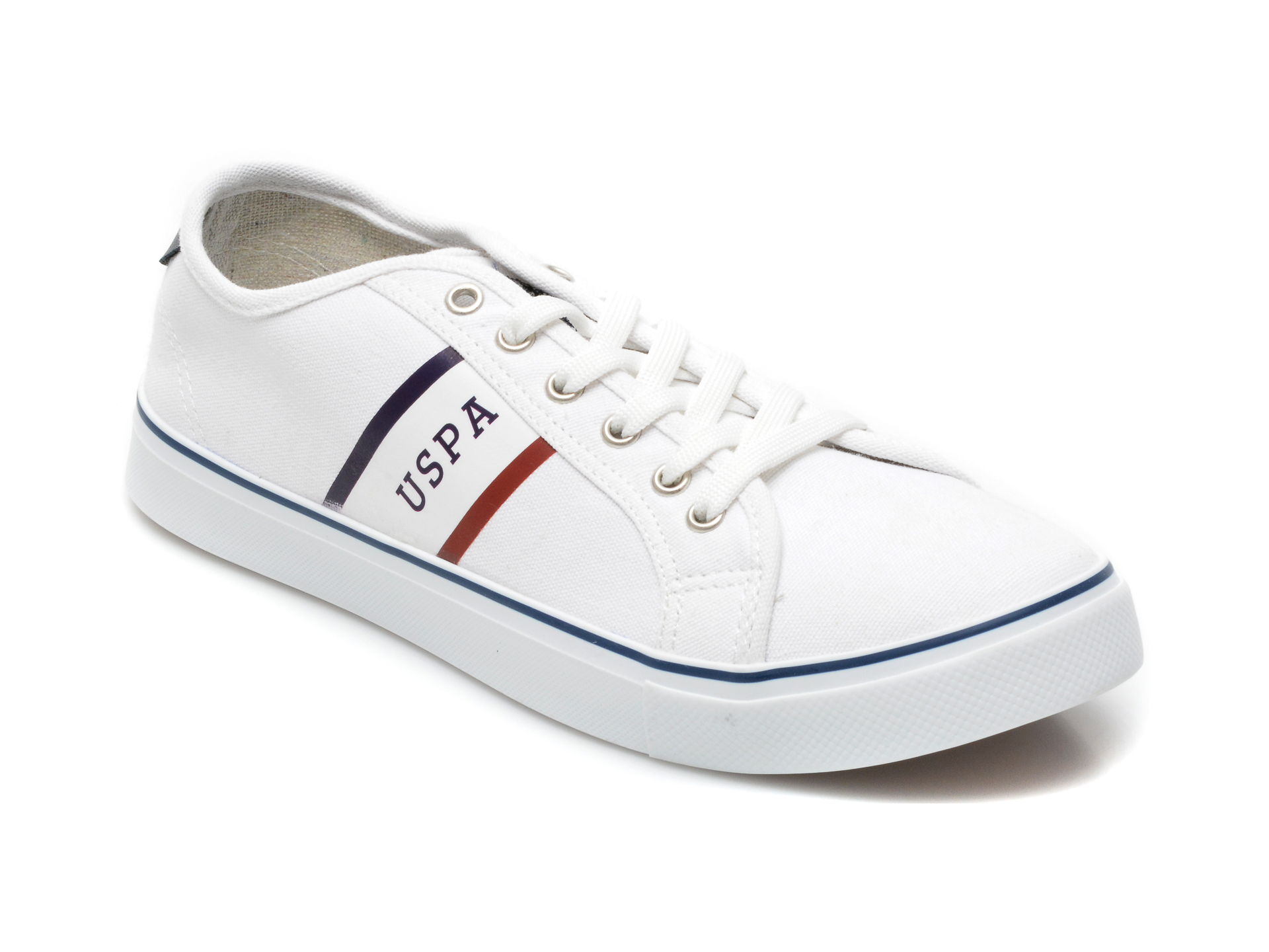 Pantofi sport US POLO ASSN albi, TRONA1F, din material textil otter.ro