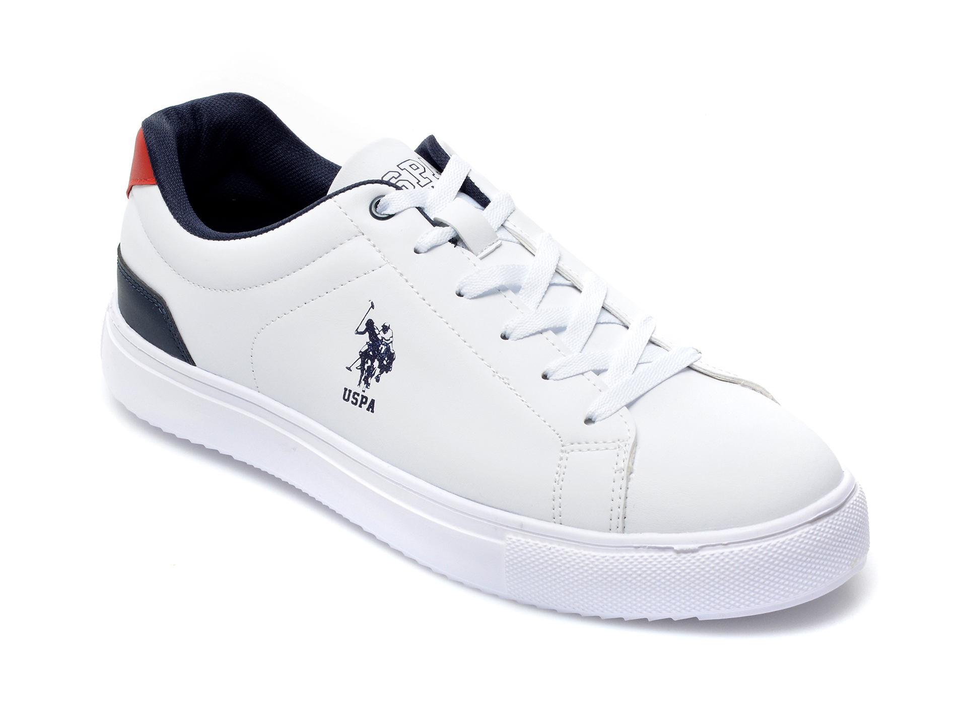 Pantofi sport US POLO ASSN albi, VERO1FX, din piele ecologica otter.ro
