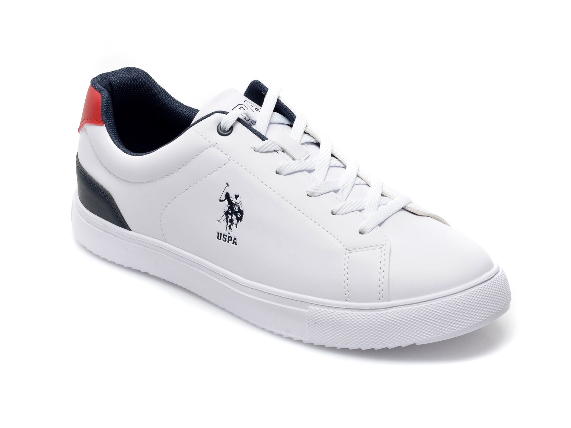 Pantofi sport US POLO ASSN albi, VERO2FX, din piele ecologica /barbati/pantofi