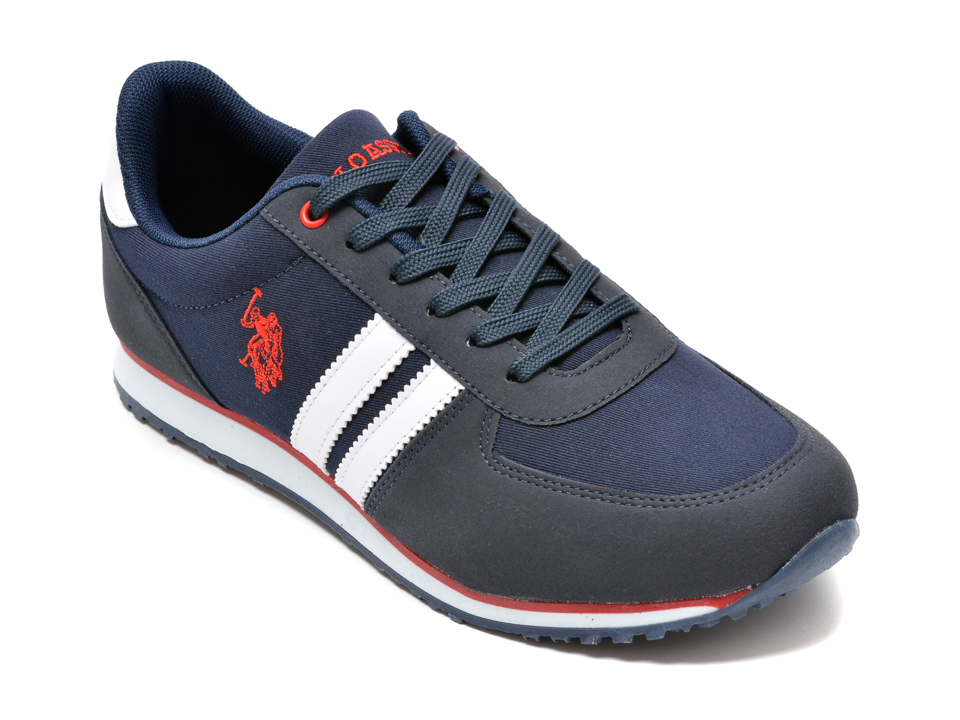 Pantofi sport US POLO ASSN bleumarin, PLUS2FX, din material textil si piele ecologica /barbati/pantofi