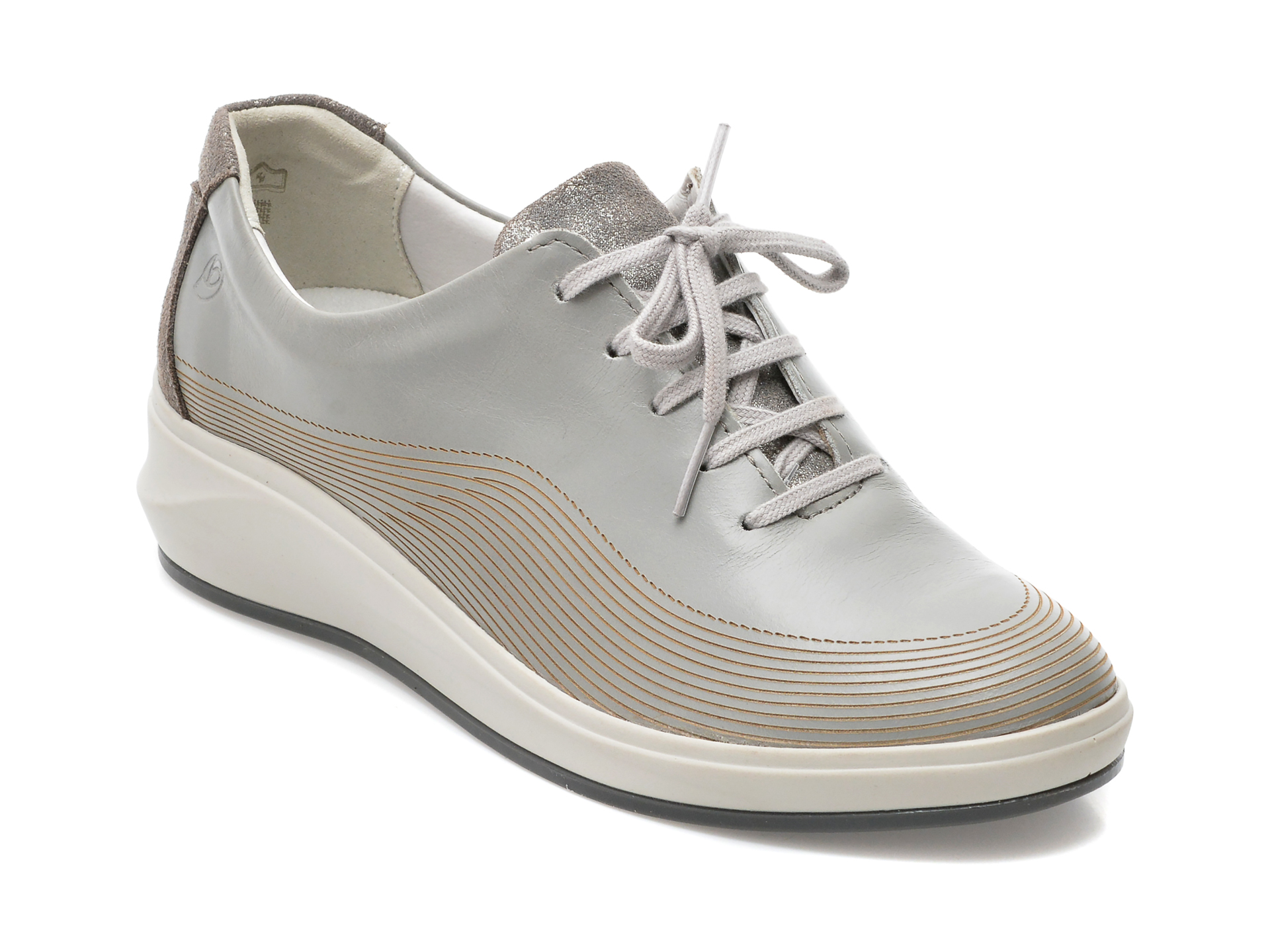Pantofi SUAVE gri, 13013GT, din piele naturala /femei/pantofi