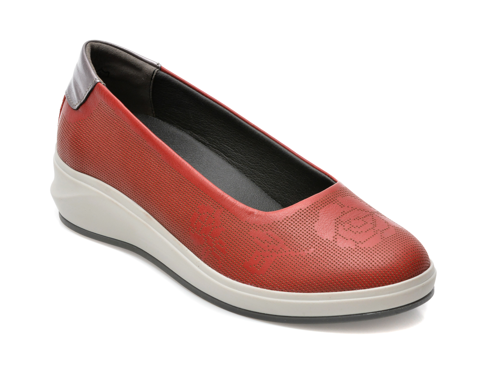 Pantofi SUAVE rosii, 13011GT, din piele naturala /femei/pantofi
