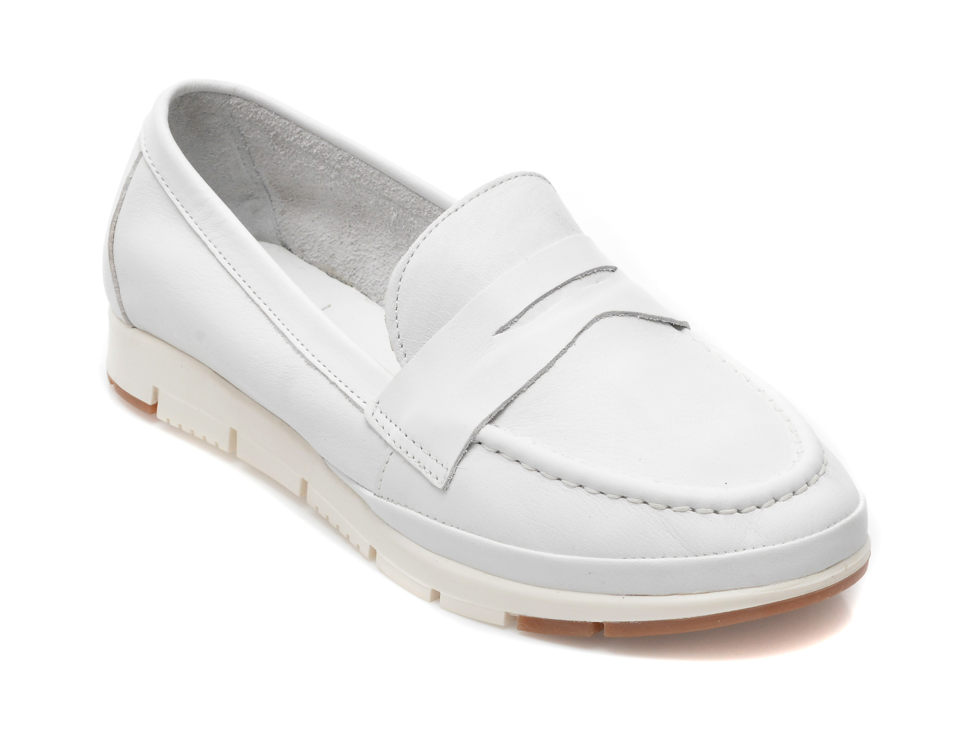 Pantofi THOMAS MUNZ albi, 11462029, din piele naturala otter.ro