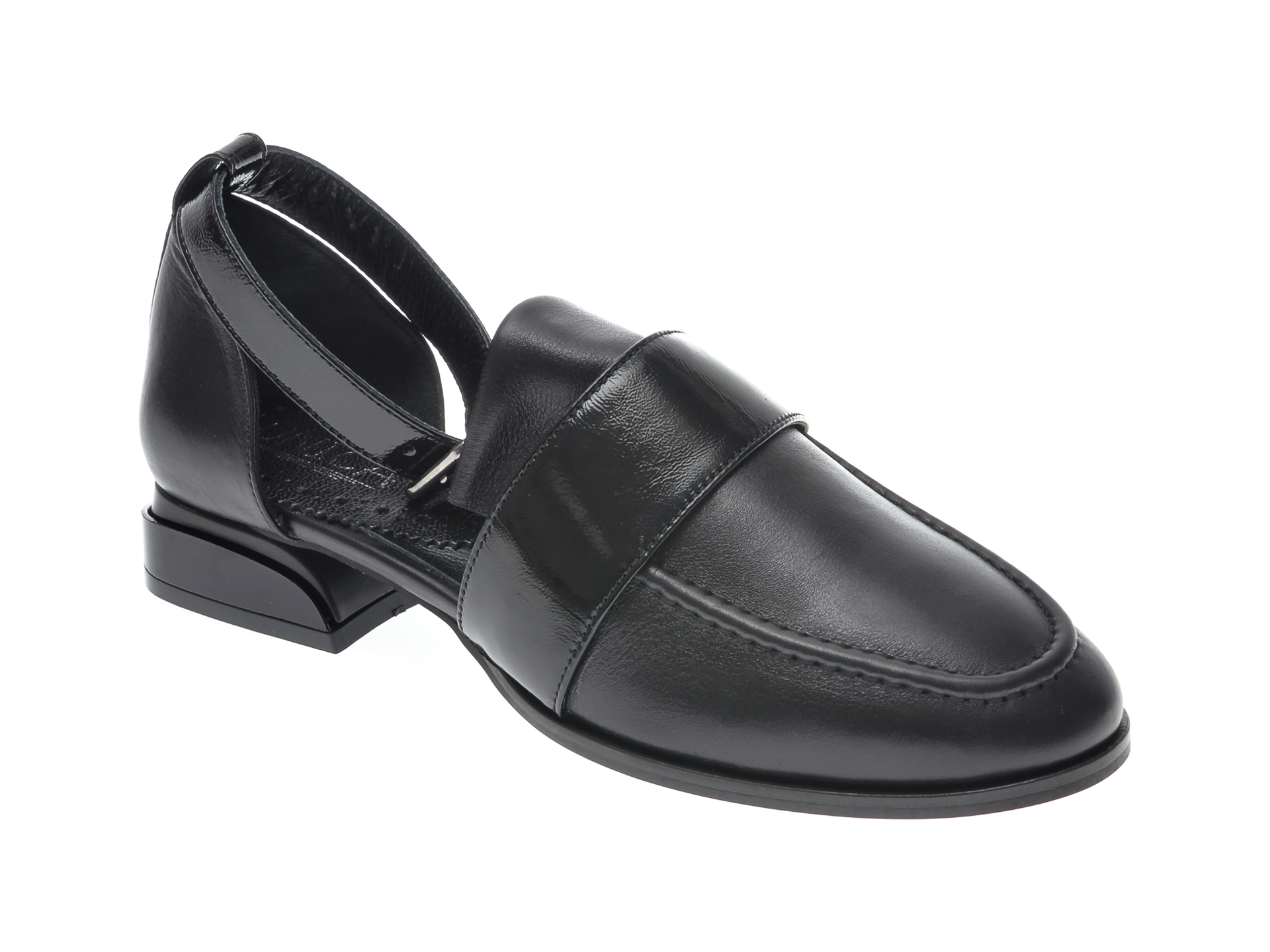 Pantofi UNICA negri, A6378, din piele naturala otter.ro
