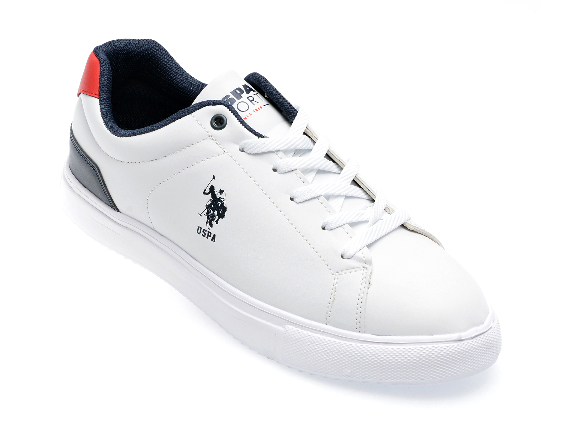 Pantofi US POLO ASSN albi, VERO3FX, din piele ecologica /barbati/pantofi