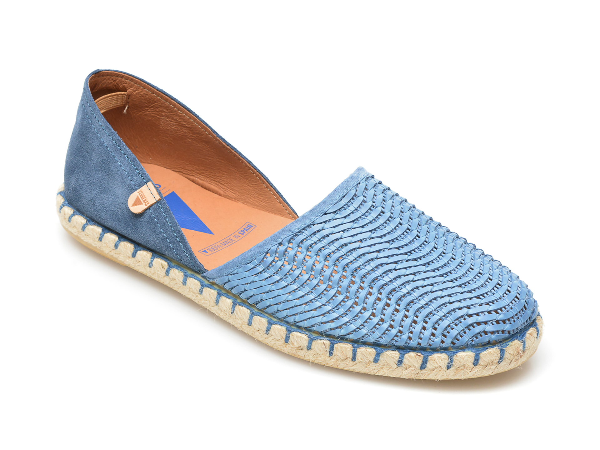 Pantofi VERBENAS albastri, CRM0102, din material textil si piele intoarsa /femei/pantofi imagine noua