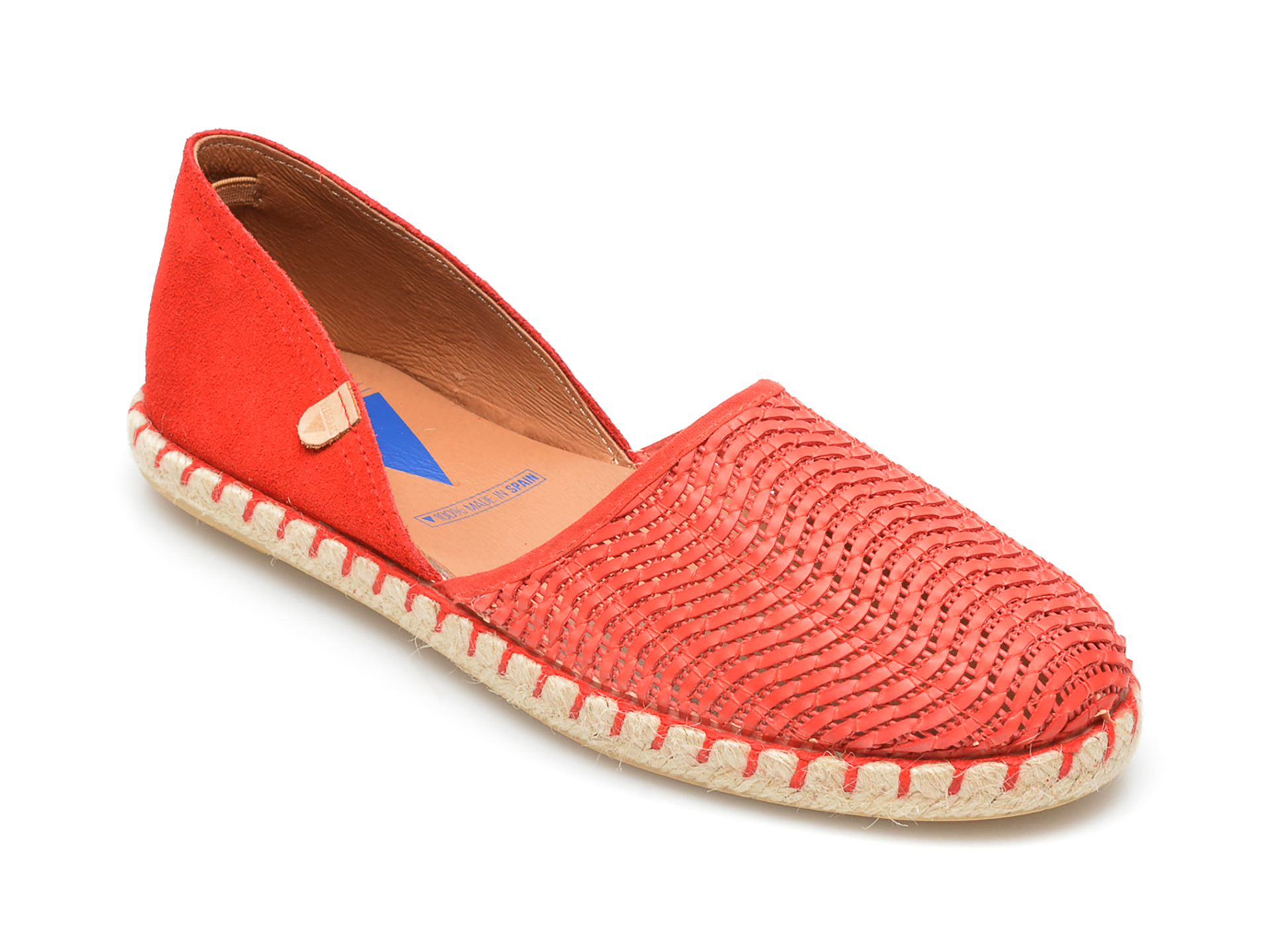 Pantofi VERBENAS rosii, CRM01029, din material textil si piele intoarsa otter.ro