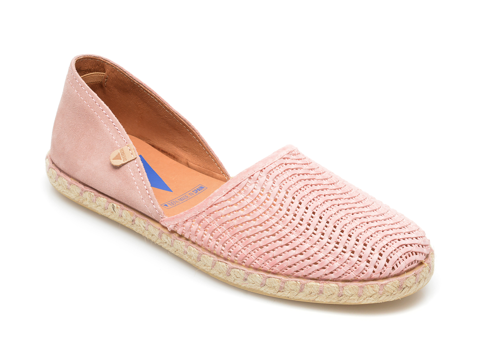 Pantofi VERBENAS roz, CRM0102, din material textil si piele intoarsa La Compania Natural
