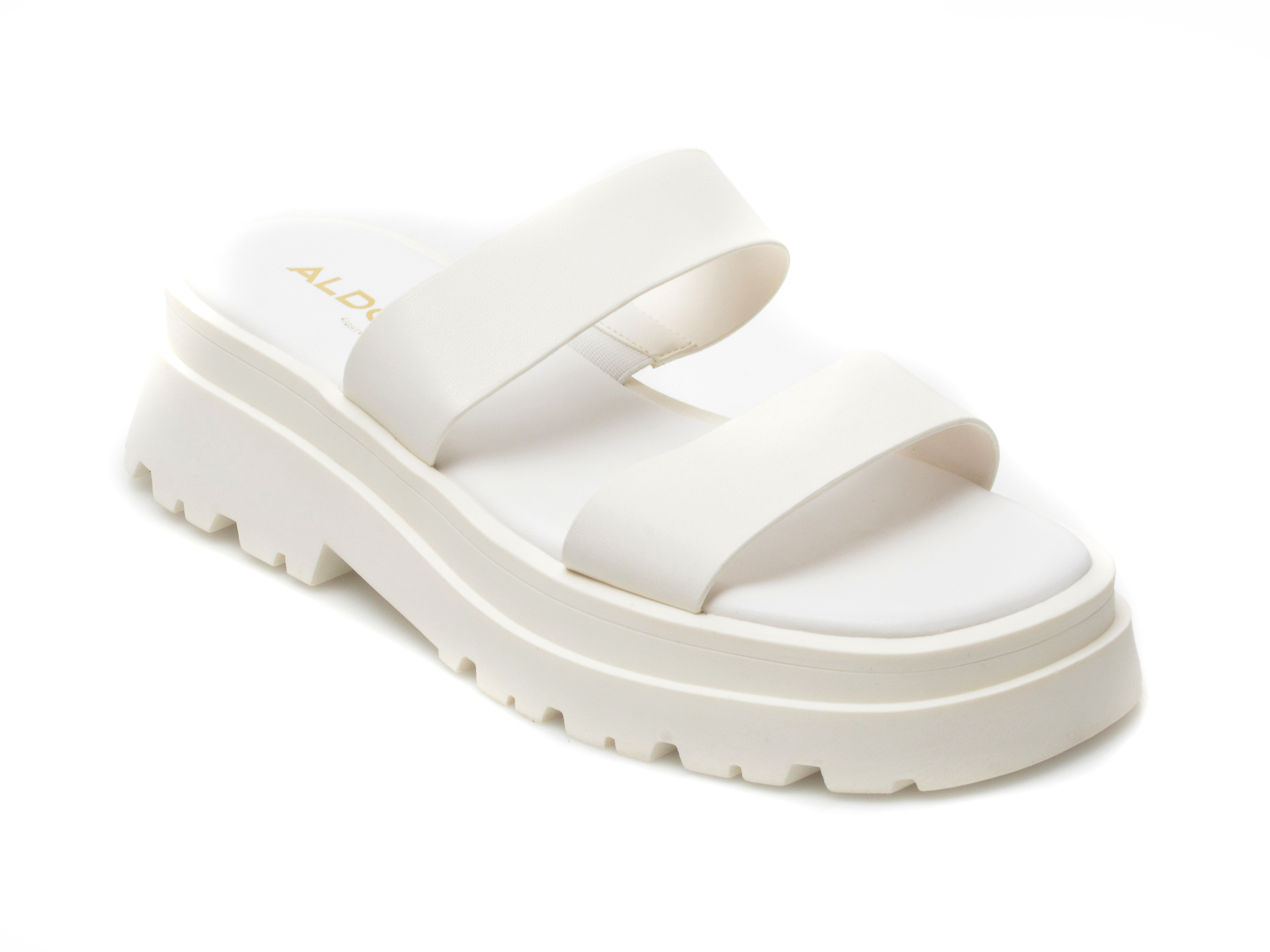 Papuci ALDO albi, PHELIX100, din piele ecologica Aldo