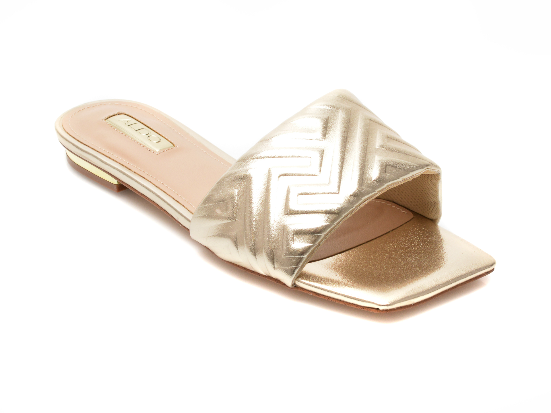 Papuci ALDO aurii, CLEONA710, din piele ecologica Aldo imagine noua