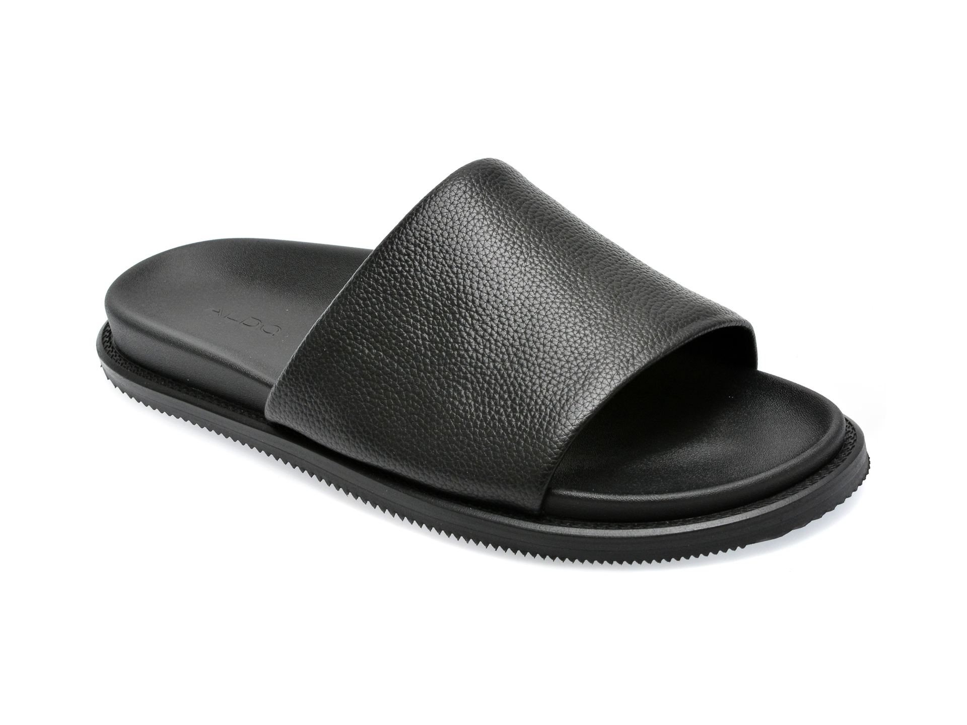 Papuci ALDO negre, GENTSLIDE001, din piele naturala imagine reduceri black friday 2021 Aldo