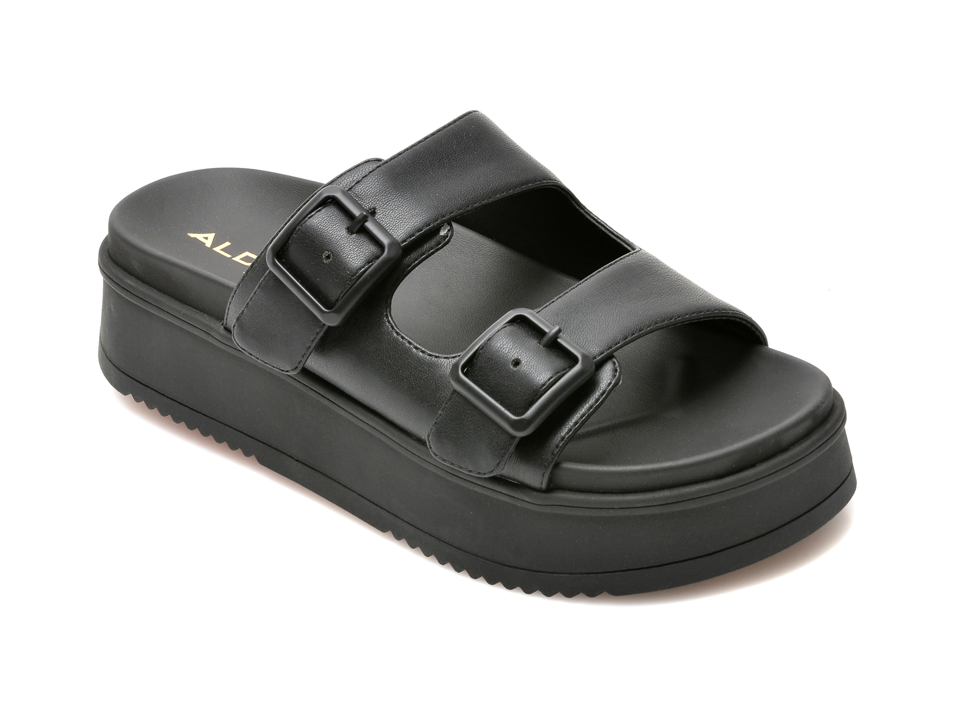 Papuci ALDO negre, JIKA007, din piele ecologica /femei/papuci