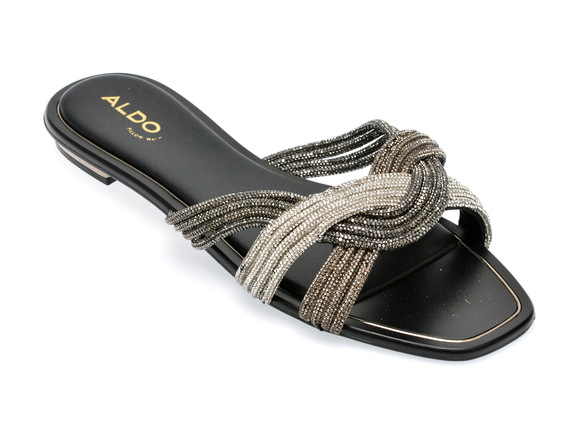 Papuci ALDO negre, NAIRA001, din material textil imagine reduceri black friday 2021 Aldo