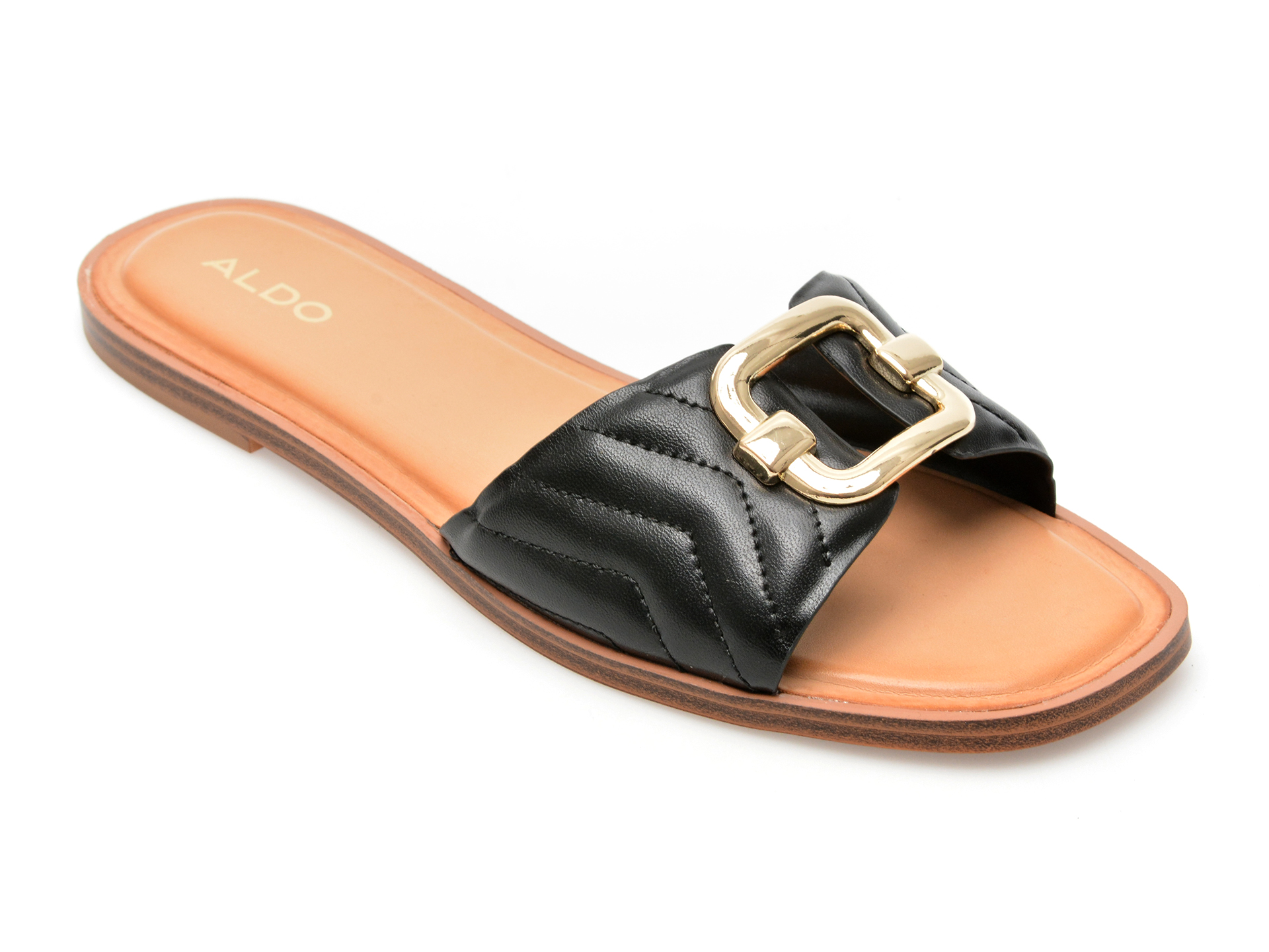 Papuci ALDO negre, QELAJAR001, din piele ecologica femei 2023-03-21