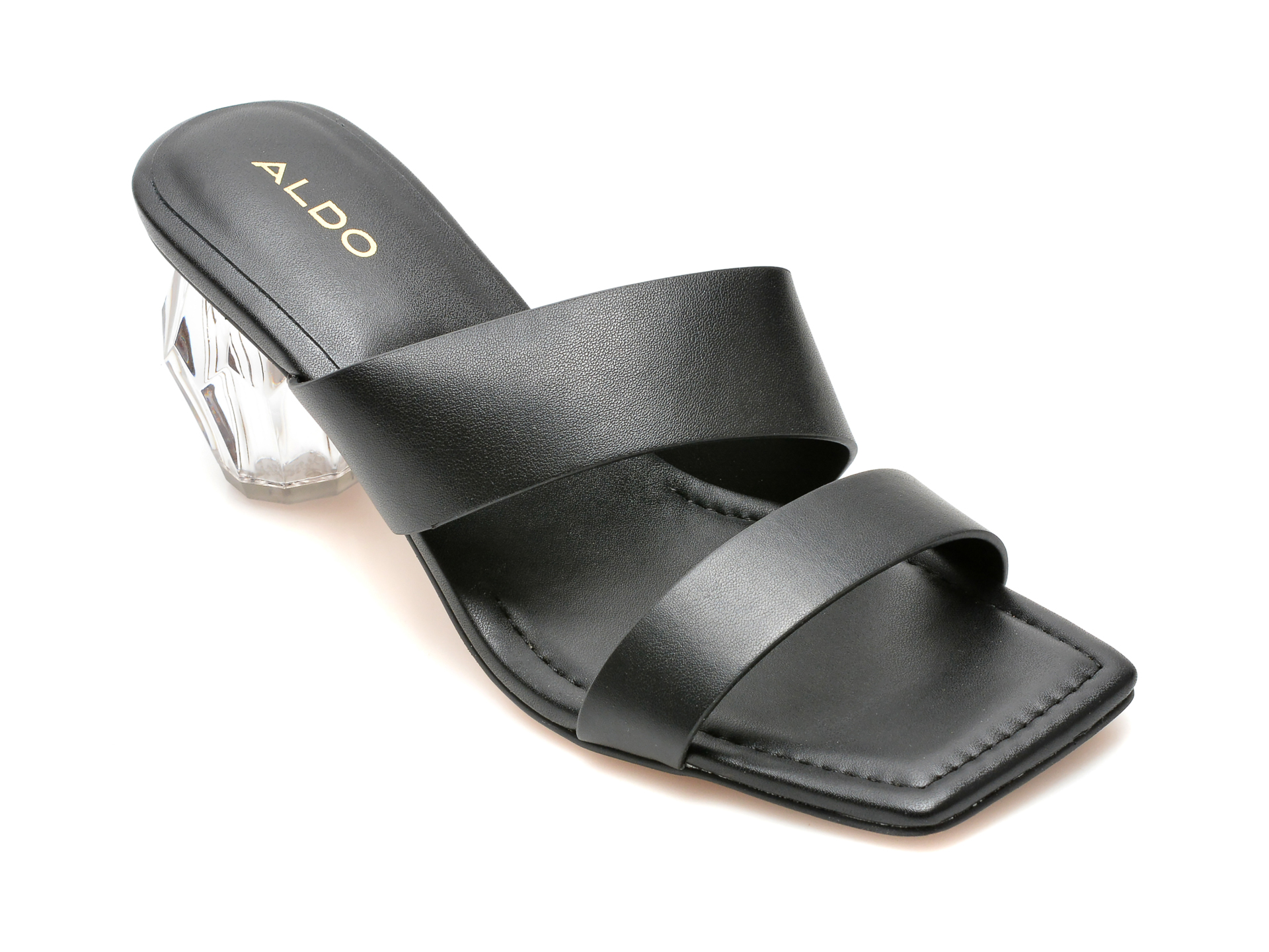 Papuci ALDO negri, AERNO001, din piele ecologica Aldo