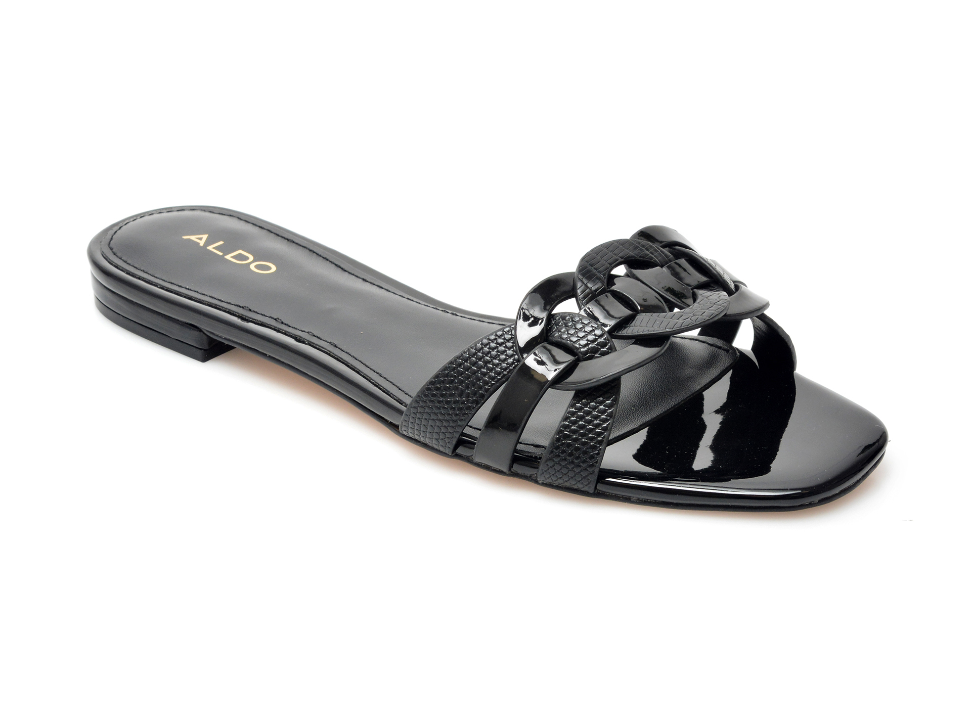 Papuci ALDO negri, Kaiemma001, din piele ecologica Aldo