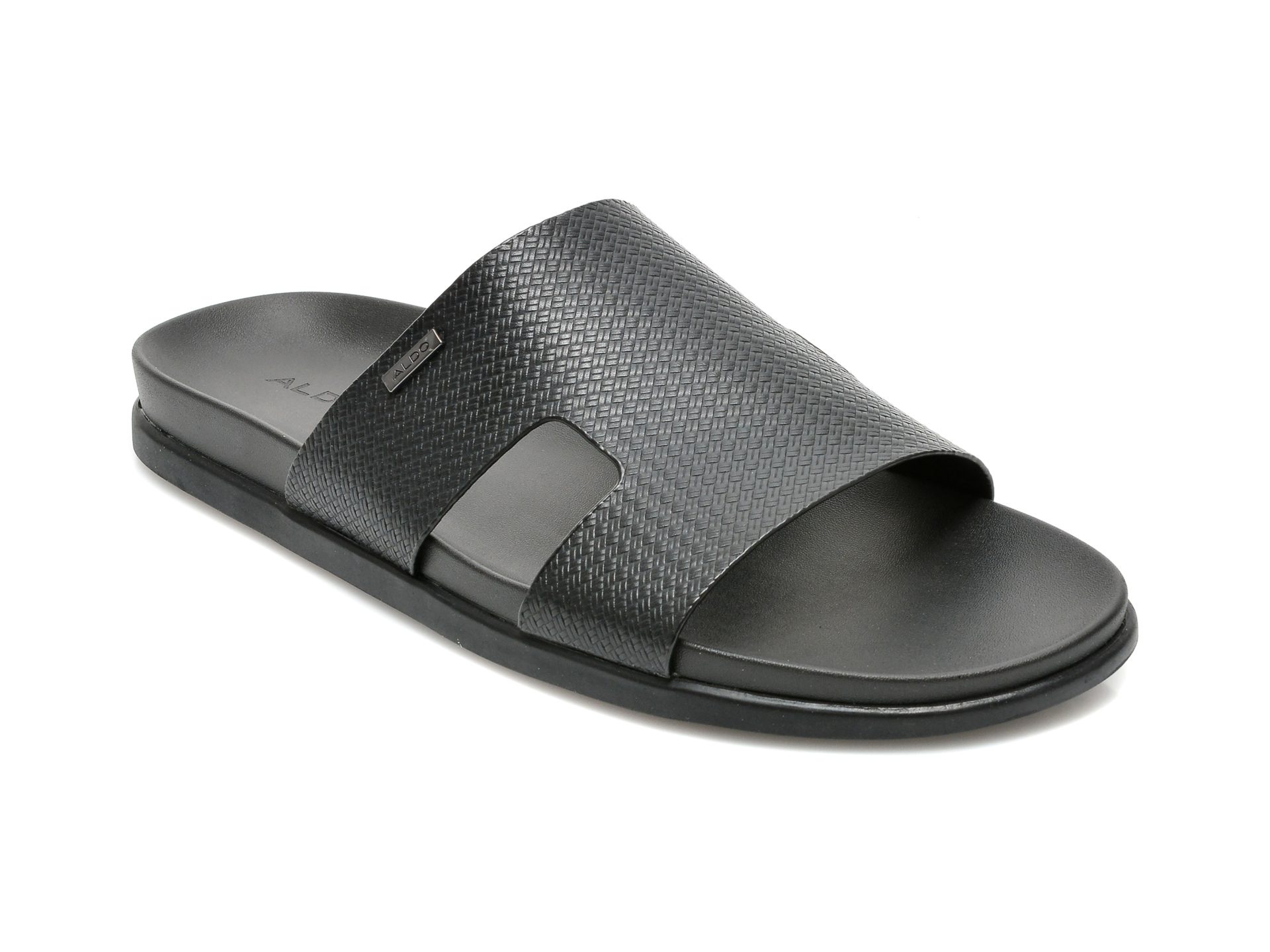 Papuci ALDO negri, MONDI001, din piele naturala /barbati/papuci
