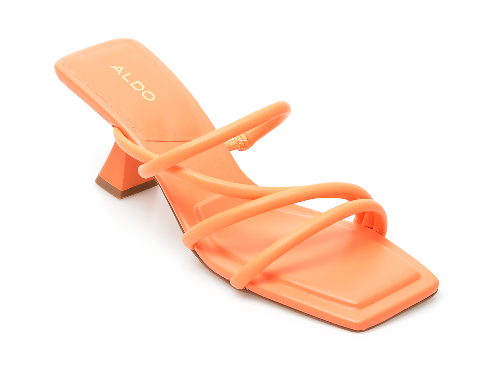 Papuci ALDO portocalii, VAK820, din piele ecologica