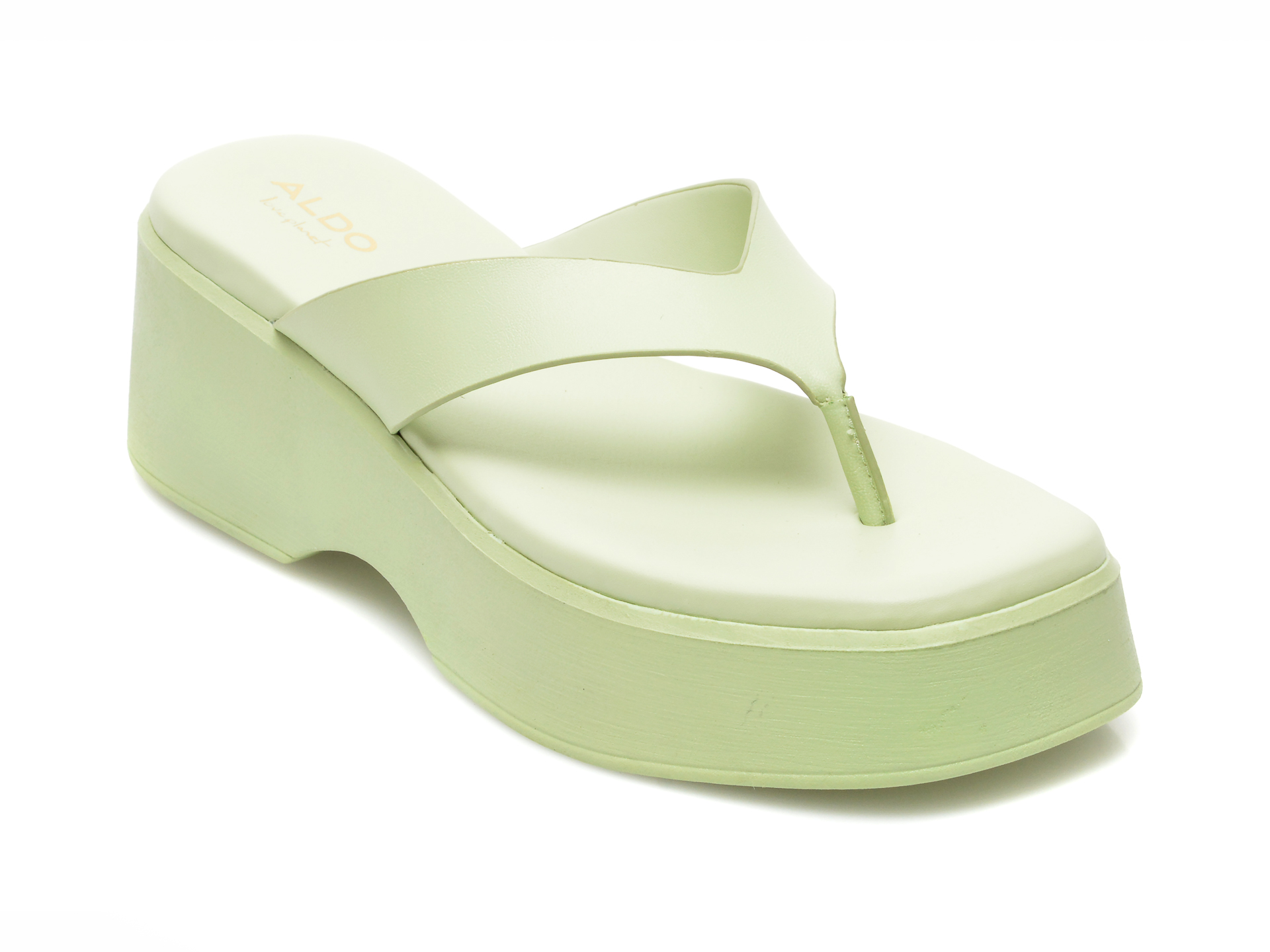 Papuci ALDO verzi, DELPHY320, din piele ecologica /femei/papuci