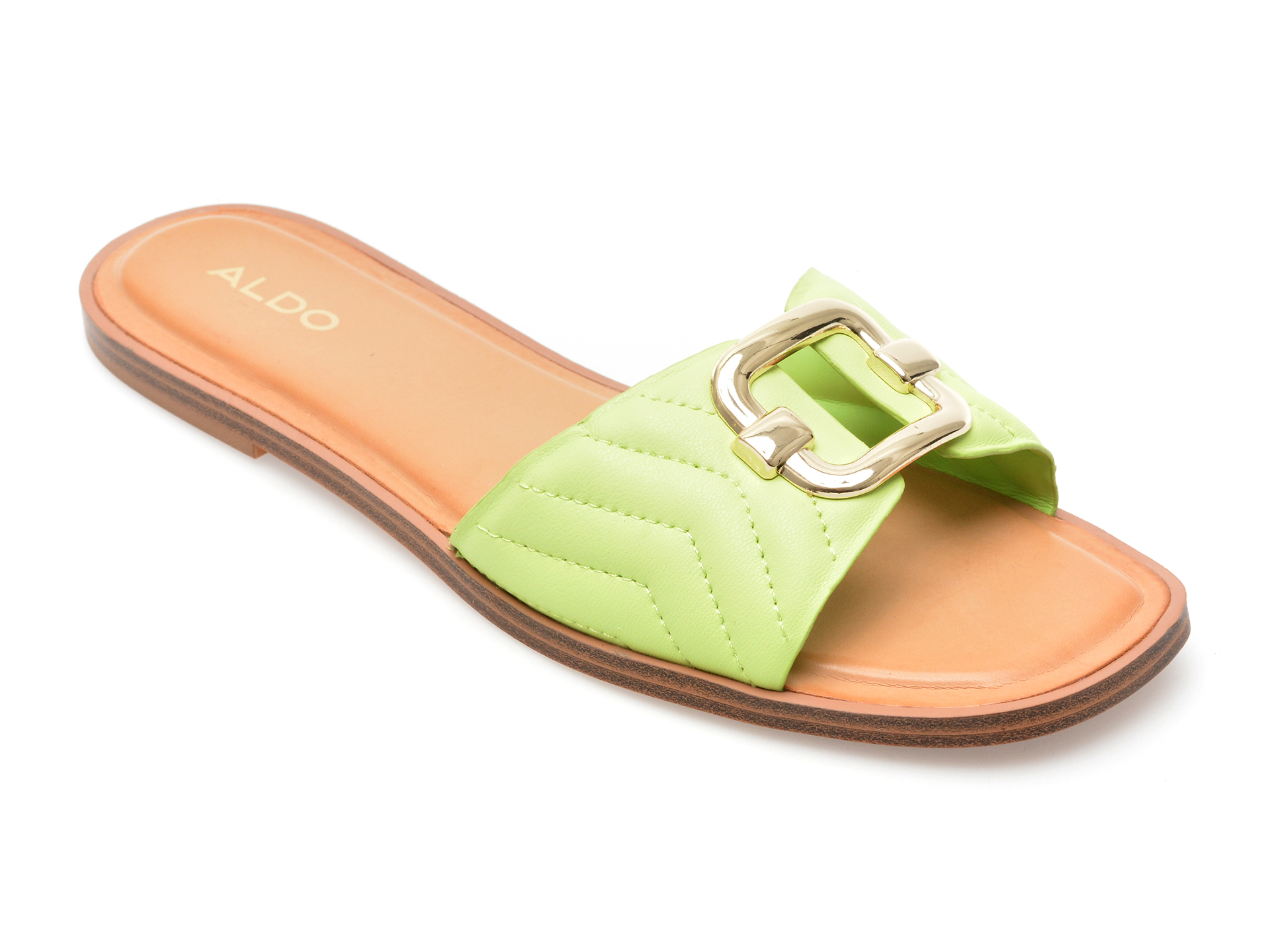 Papuci ALDO verzi, QELAJAR330, din piele ecologica /femei/papuci