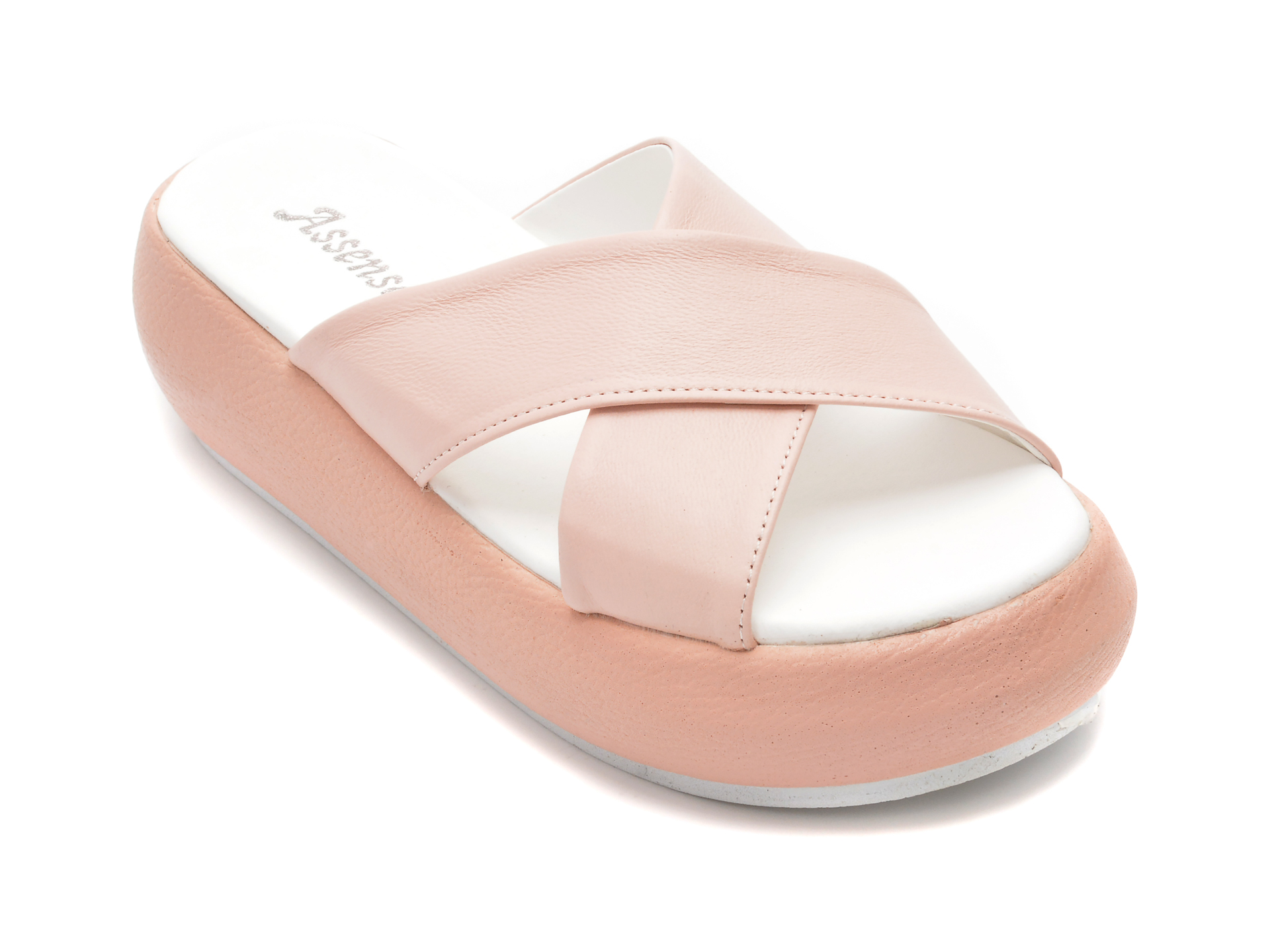 Papuci ASSENSO FERRO roz, 32919, din piele naturala /femei/papuci imagine noua