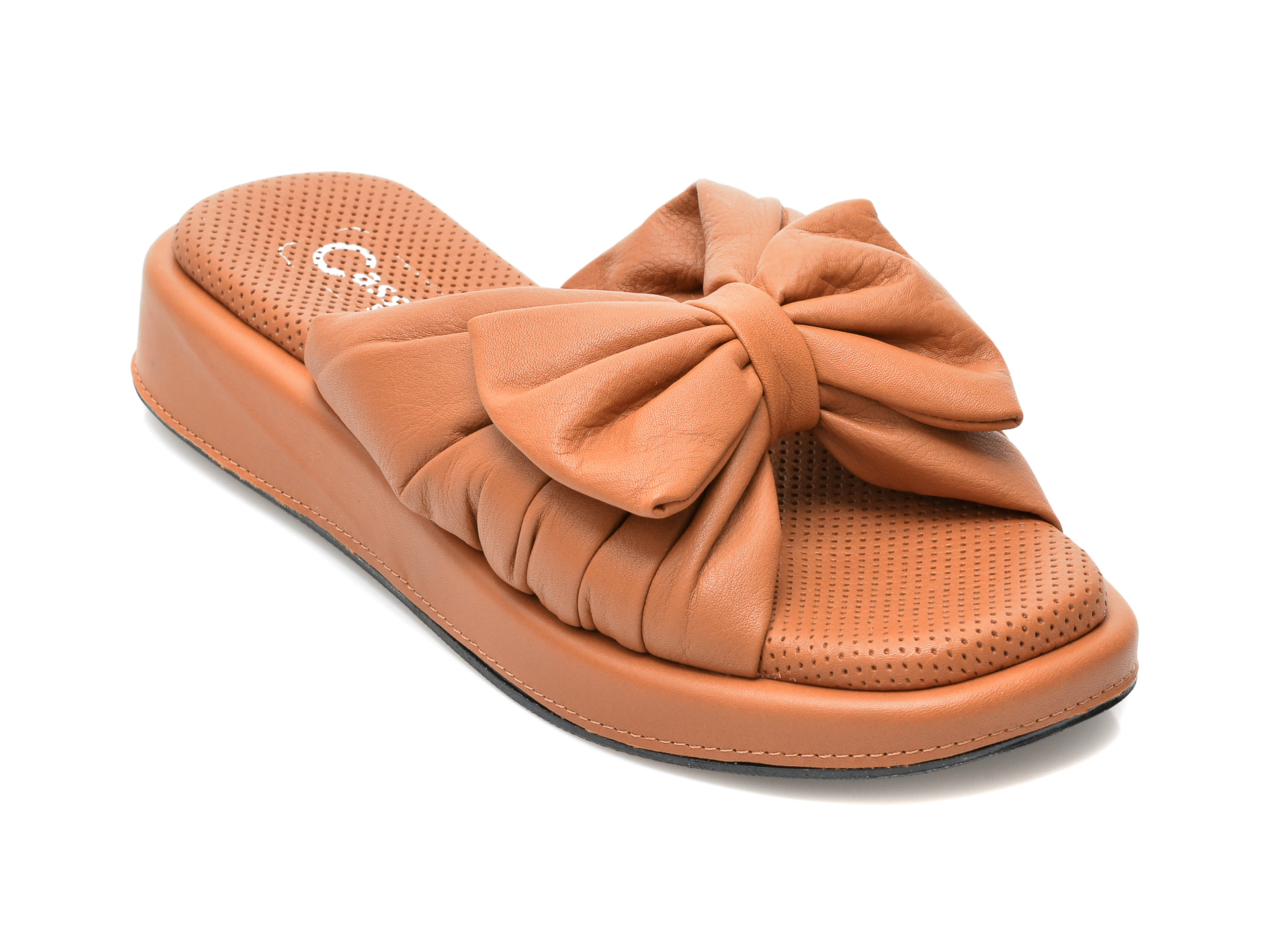 Papuci CASSIDO maro, 8151, din piele naturala /femei/papuci imagine noua
