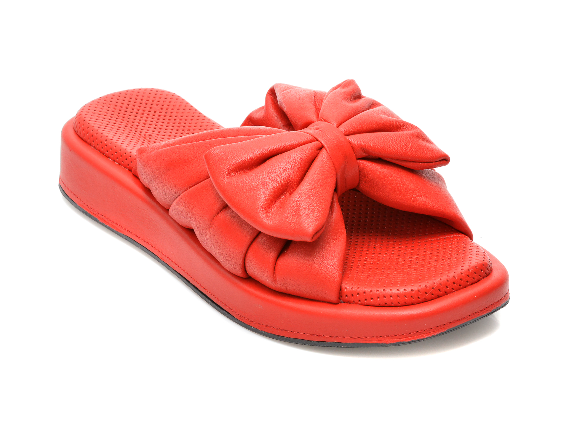 Papuci CASSIDO rosii, 8151, din piele naturala /femei/papuci imagine noua