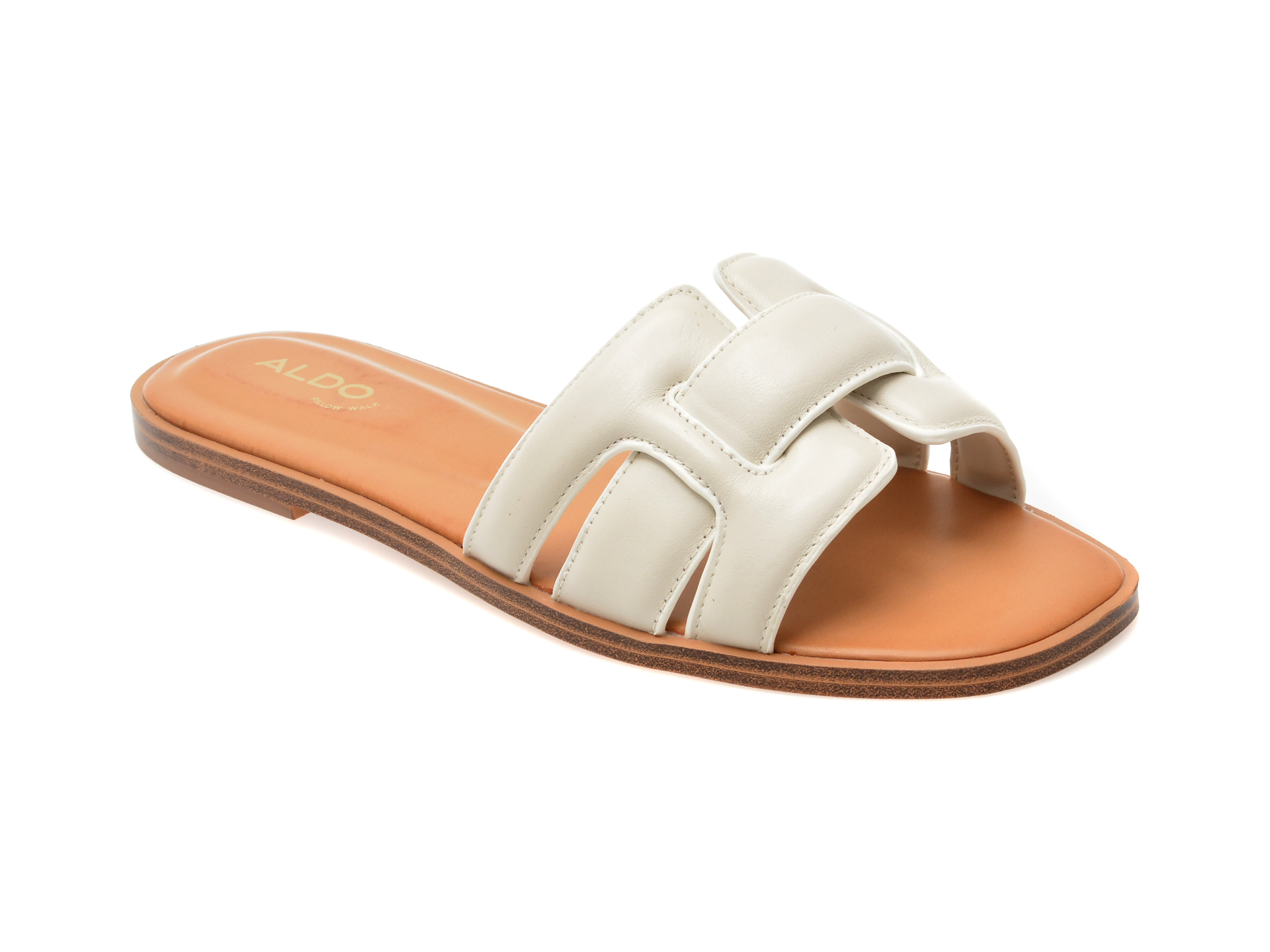 Papuci casual ALDO albi, 13706551, din piele naturala