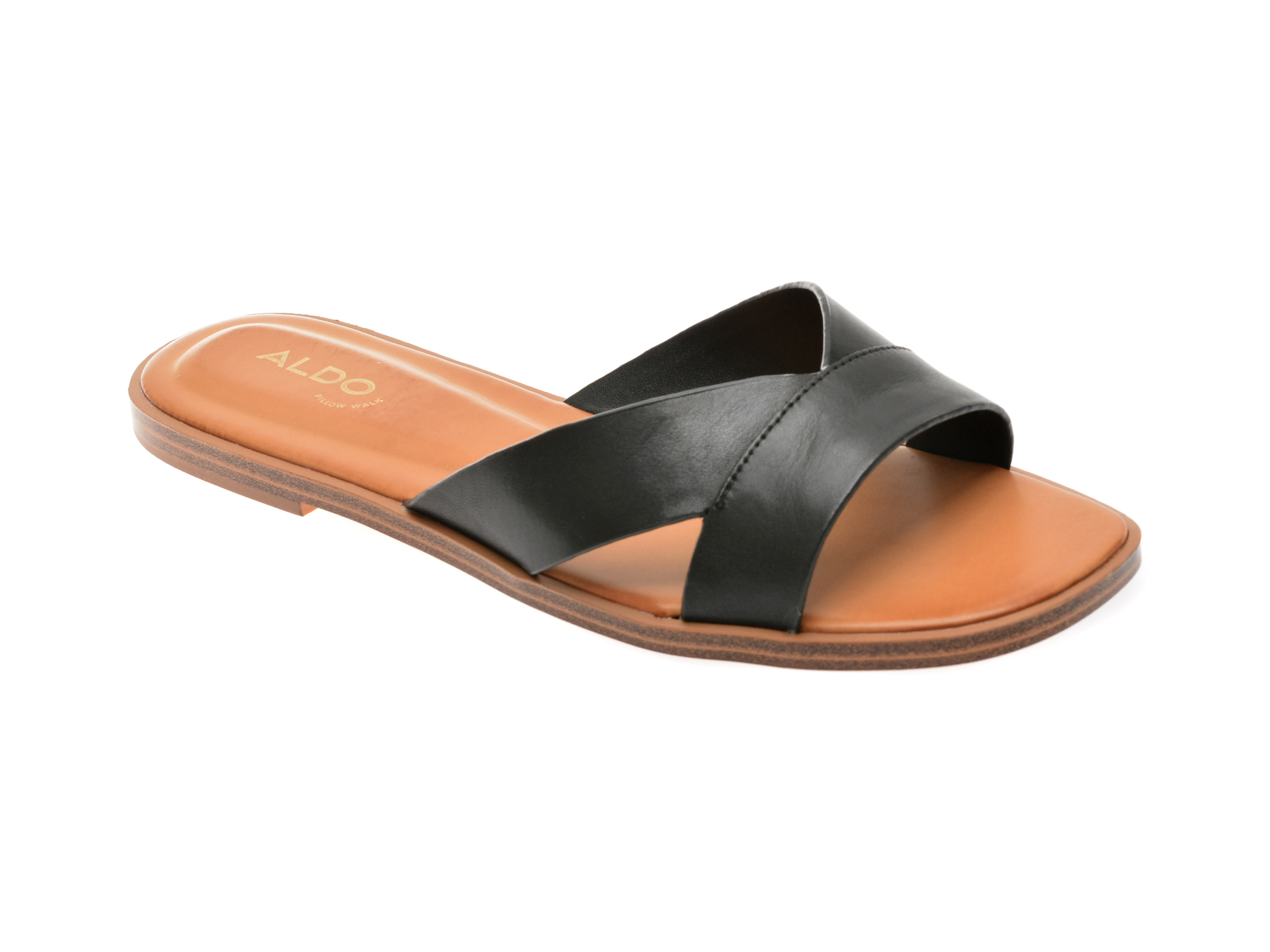 Papuci casual ALDO negre, 13773234, din piele naturala
