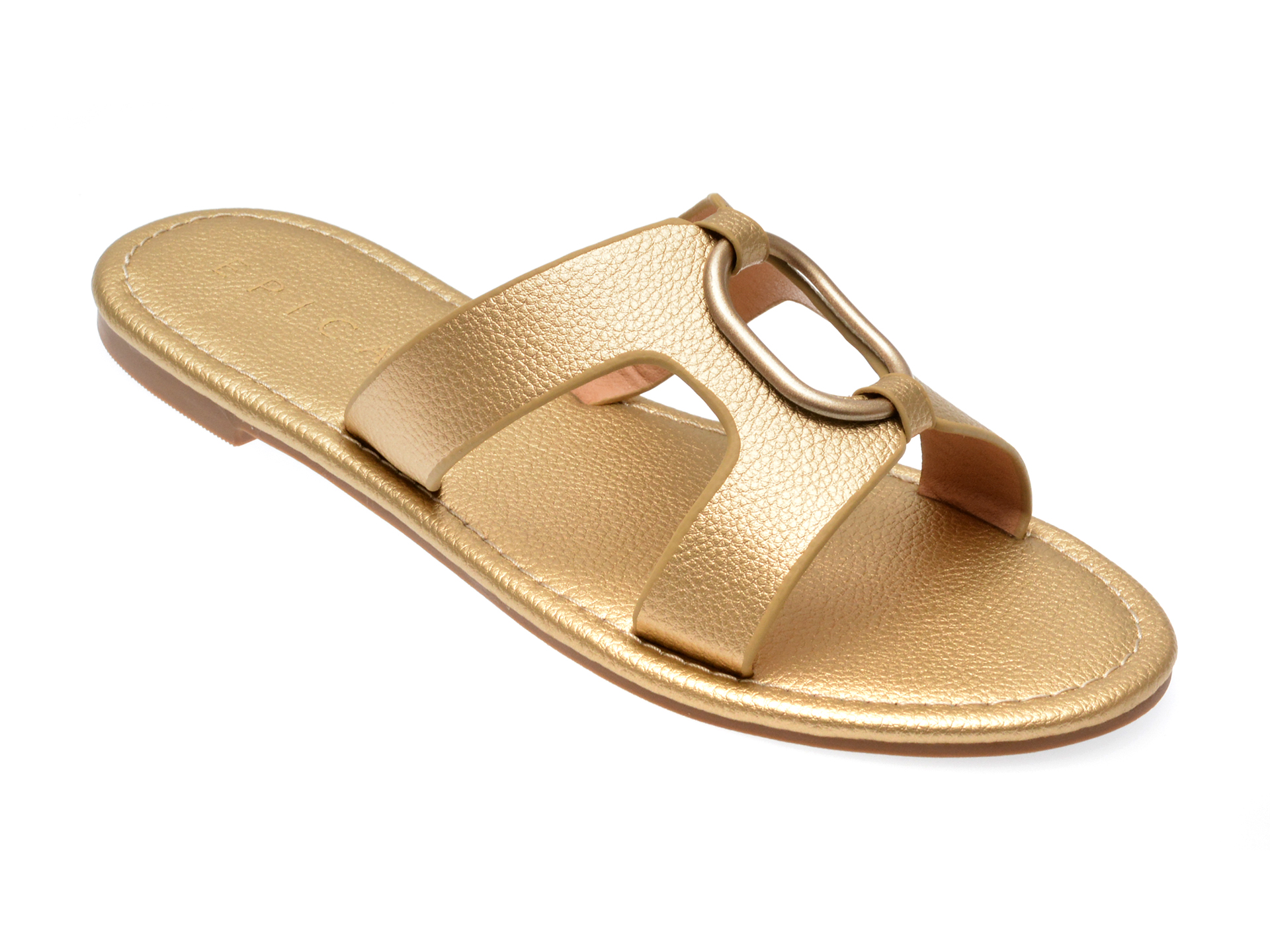 Papuci casual EPICA aurii, 110706, din piele ecologica