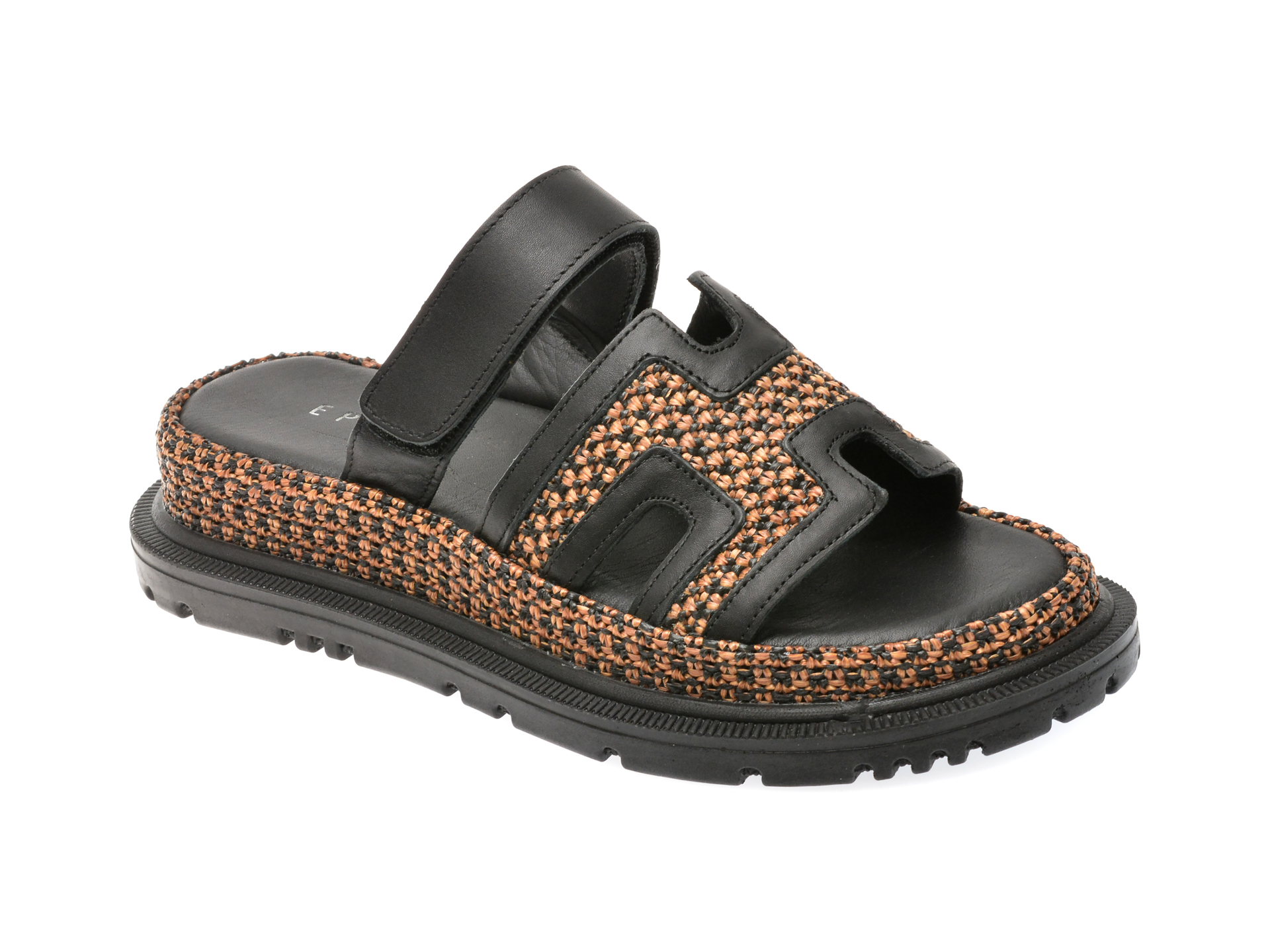 Papuci casual EPICA negri, 210306, din material textil