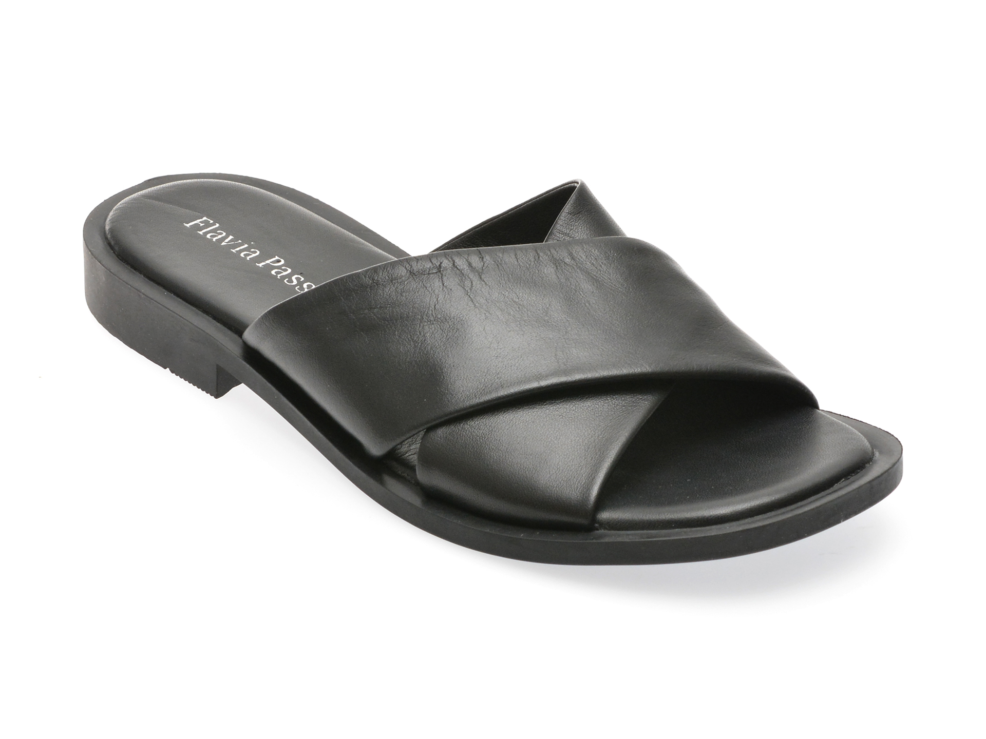 Papuci casual FLAVIA PASSINI negri, 347988, din piele naturala