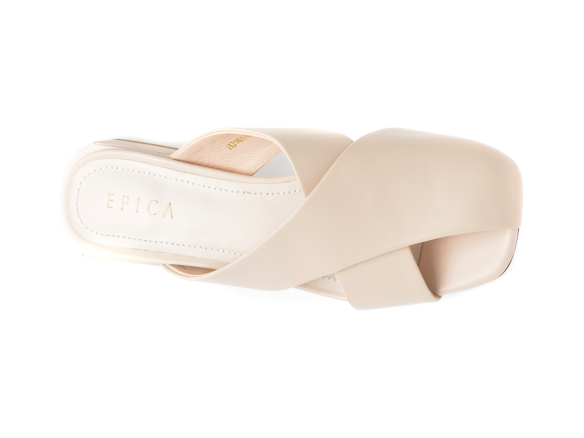 Poze Papuci EPICA bej, 48102L, din piele naturala