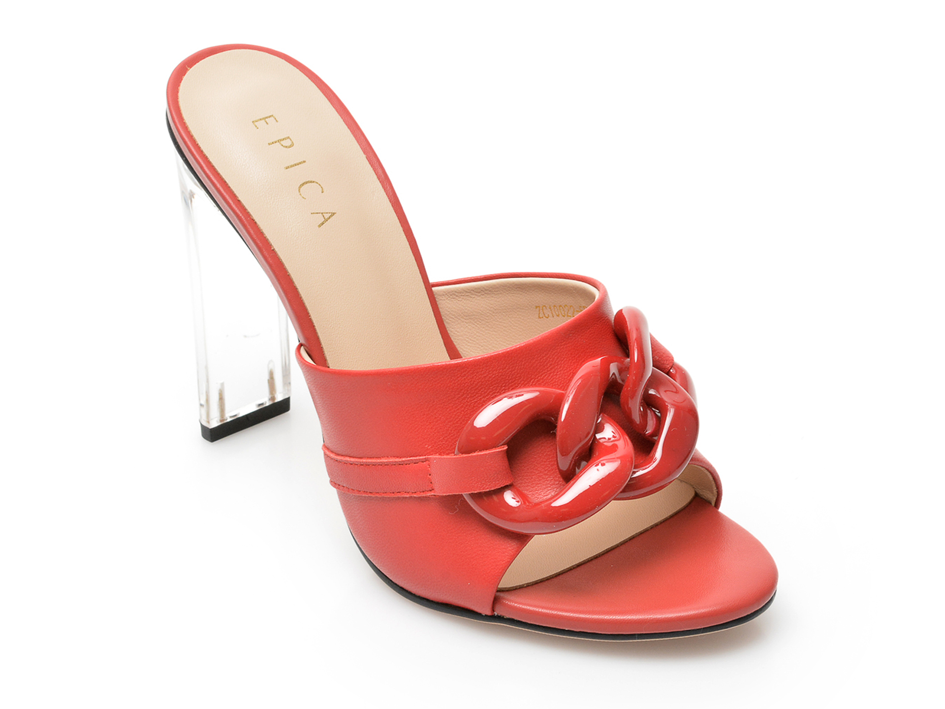 Papuci EPICA rosii, ZC10022, din piele naturala otter.ro imagine noua 2022