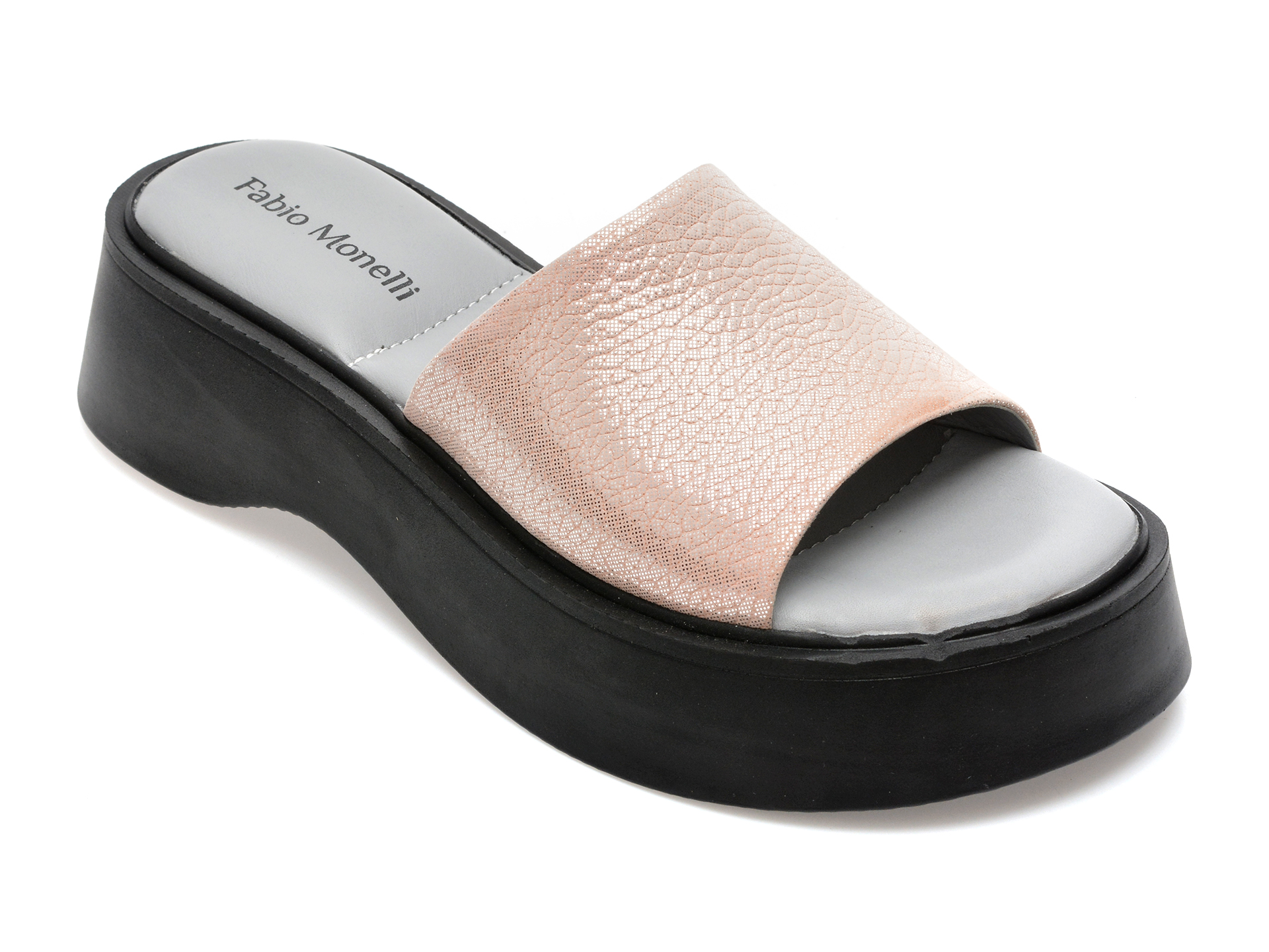 Papuci FABIO MONELLI nude, 803, din piele naturala /femei/papuci imagine noua