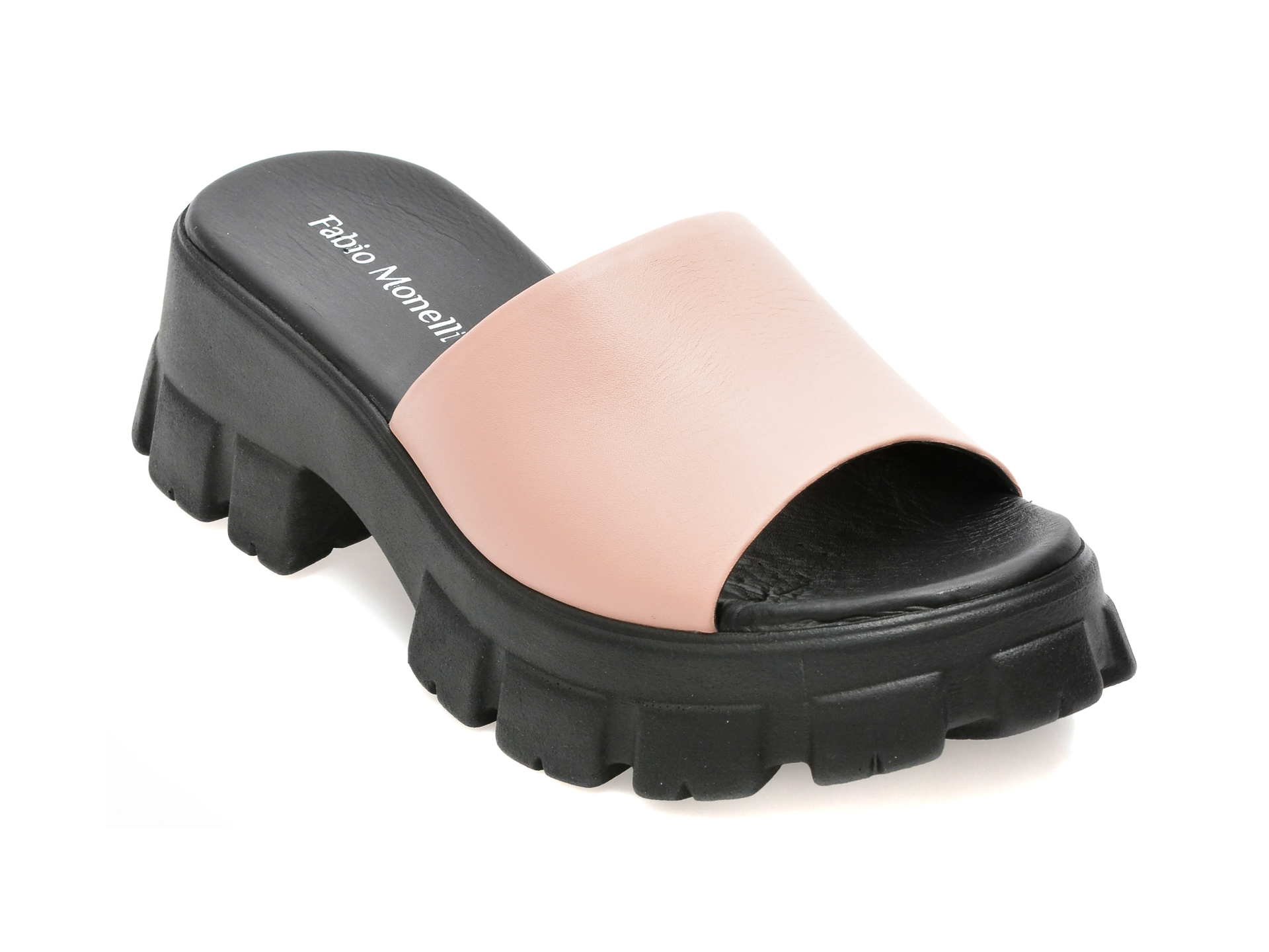 Papuci FABIO MONELLI roz, 641, din piele naturala /femei/papuci imagine noua